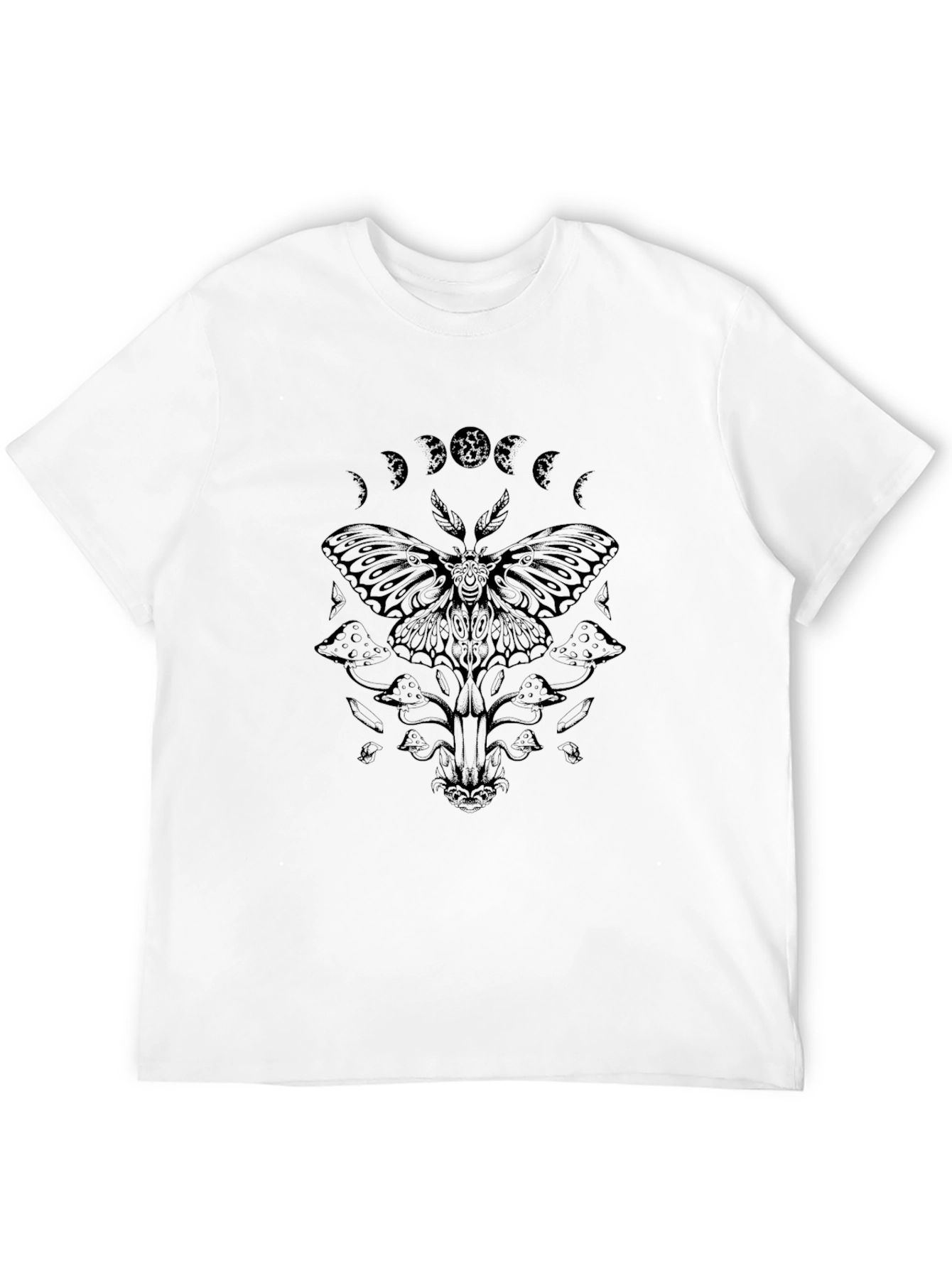 Moth Phases Graphic Tee - Unisex Black T-Shirt