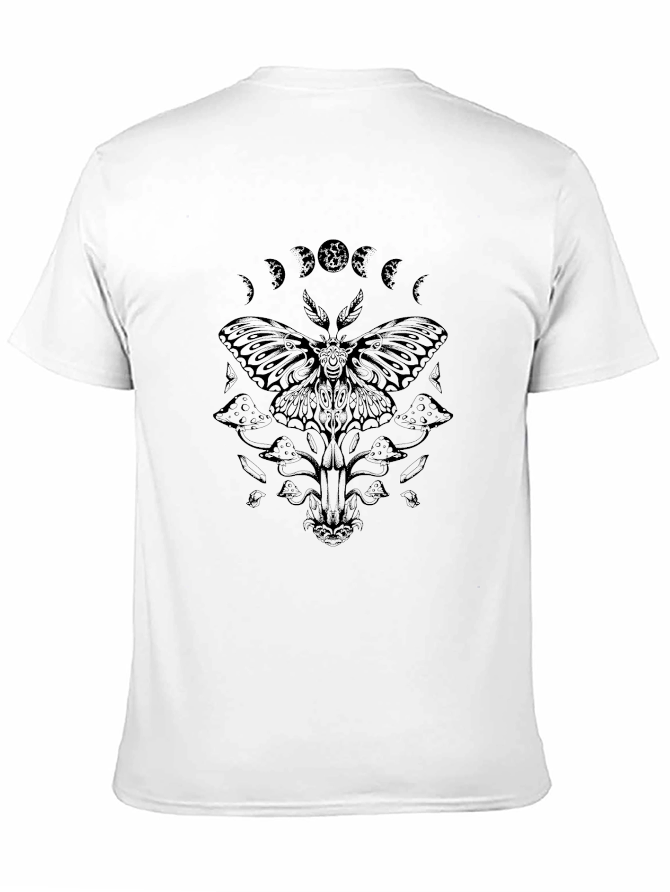 Moth Phases Graphic Tee - Unisex Black T-Shirt