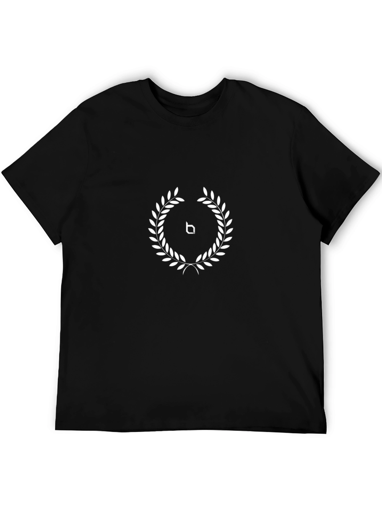 Black Tee with Laurel Wreath Graphic