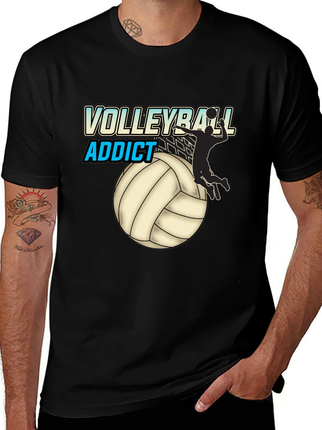 Volleyball Addict Black T-Shirt