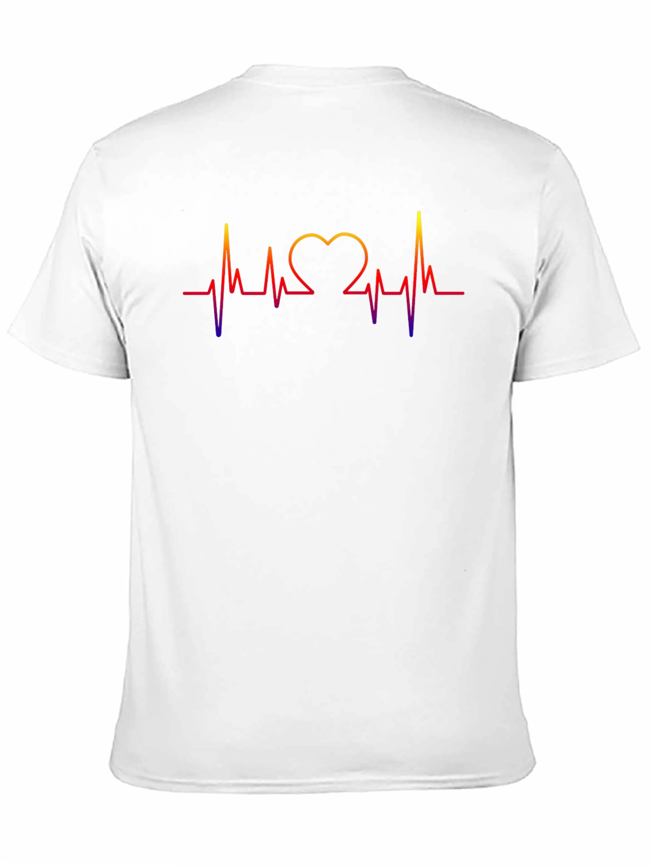 Heartbeat Heart Love Graphic Mens Black T-Shirt