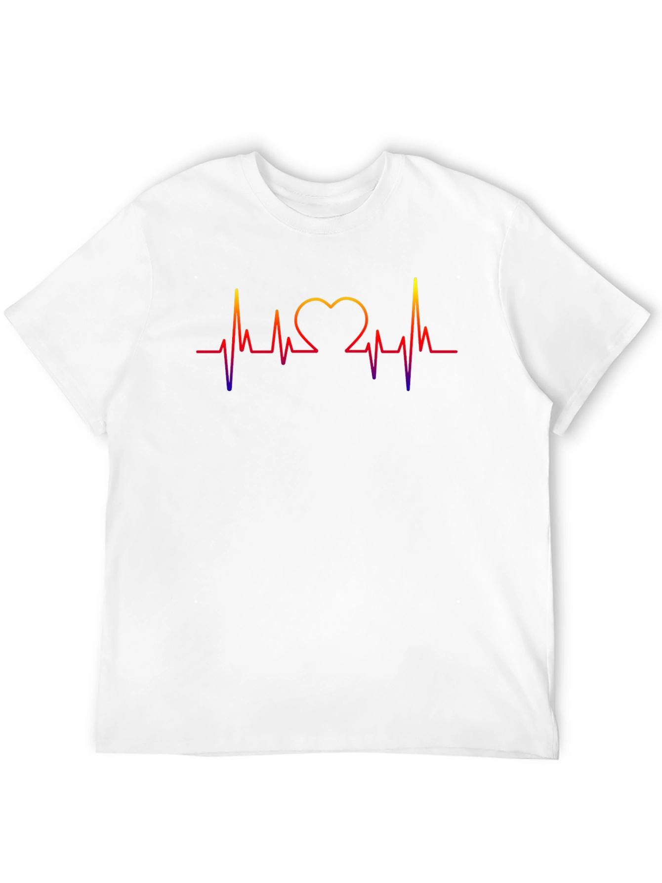 Heartbeat Heart Love Graphic Mens Black T-Shirt