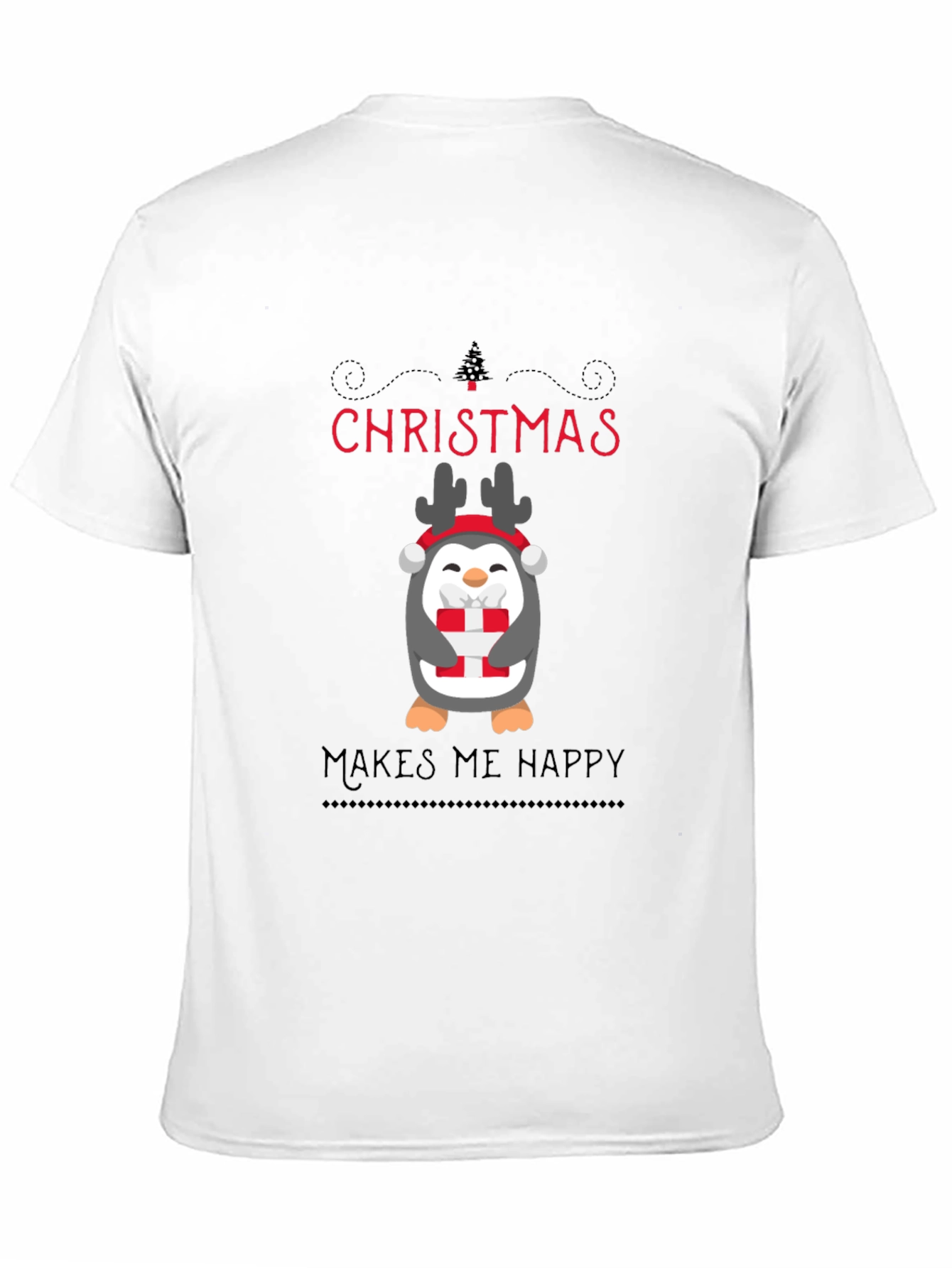 Christmas Penguin Makes Me Happy T-Shirt