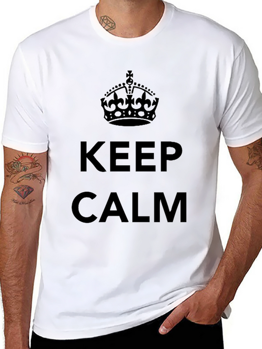 Keep Calm Crown Graphic T-Shirt - Black