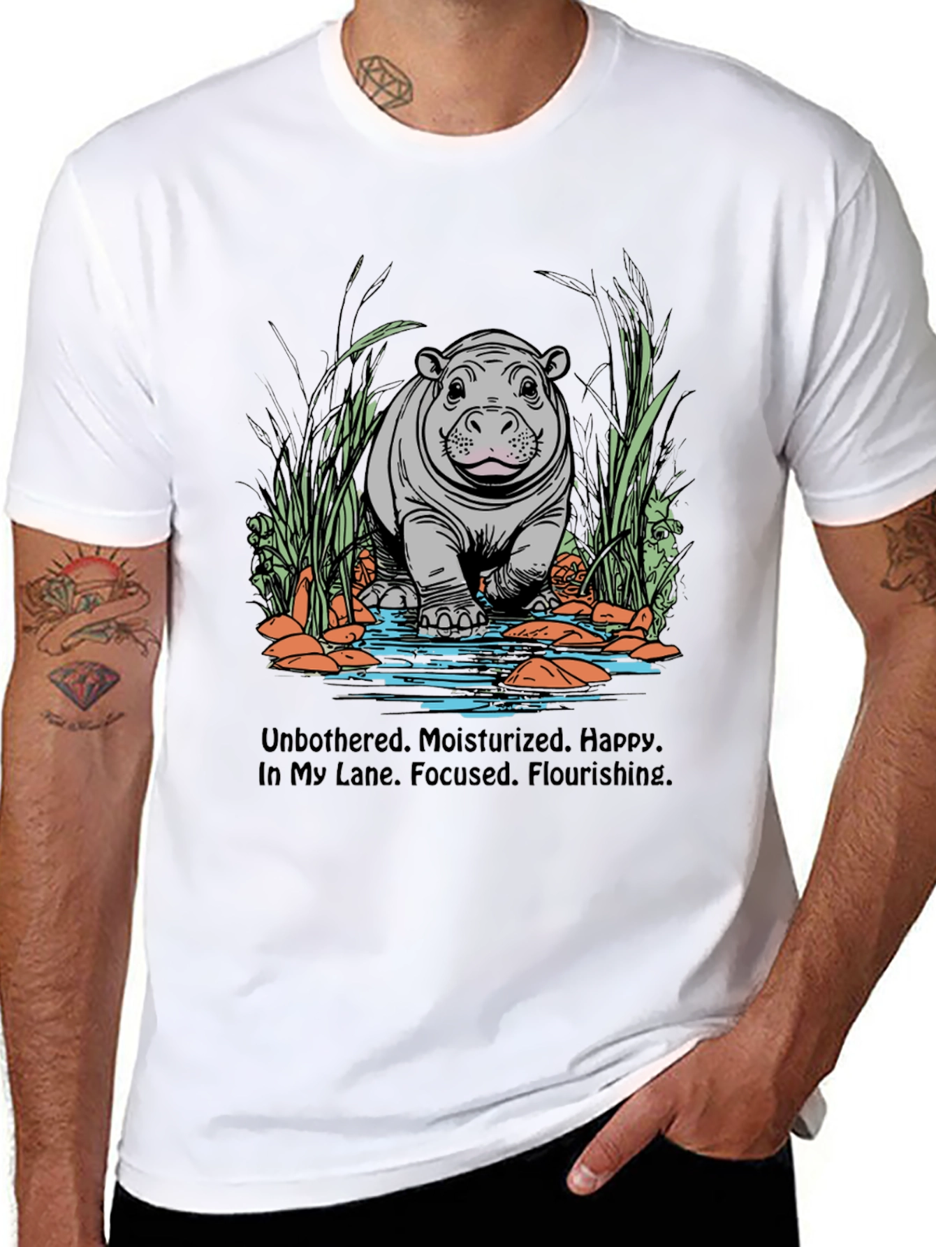 Hippo Motivation Black T-Shirt