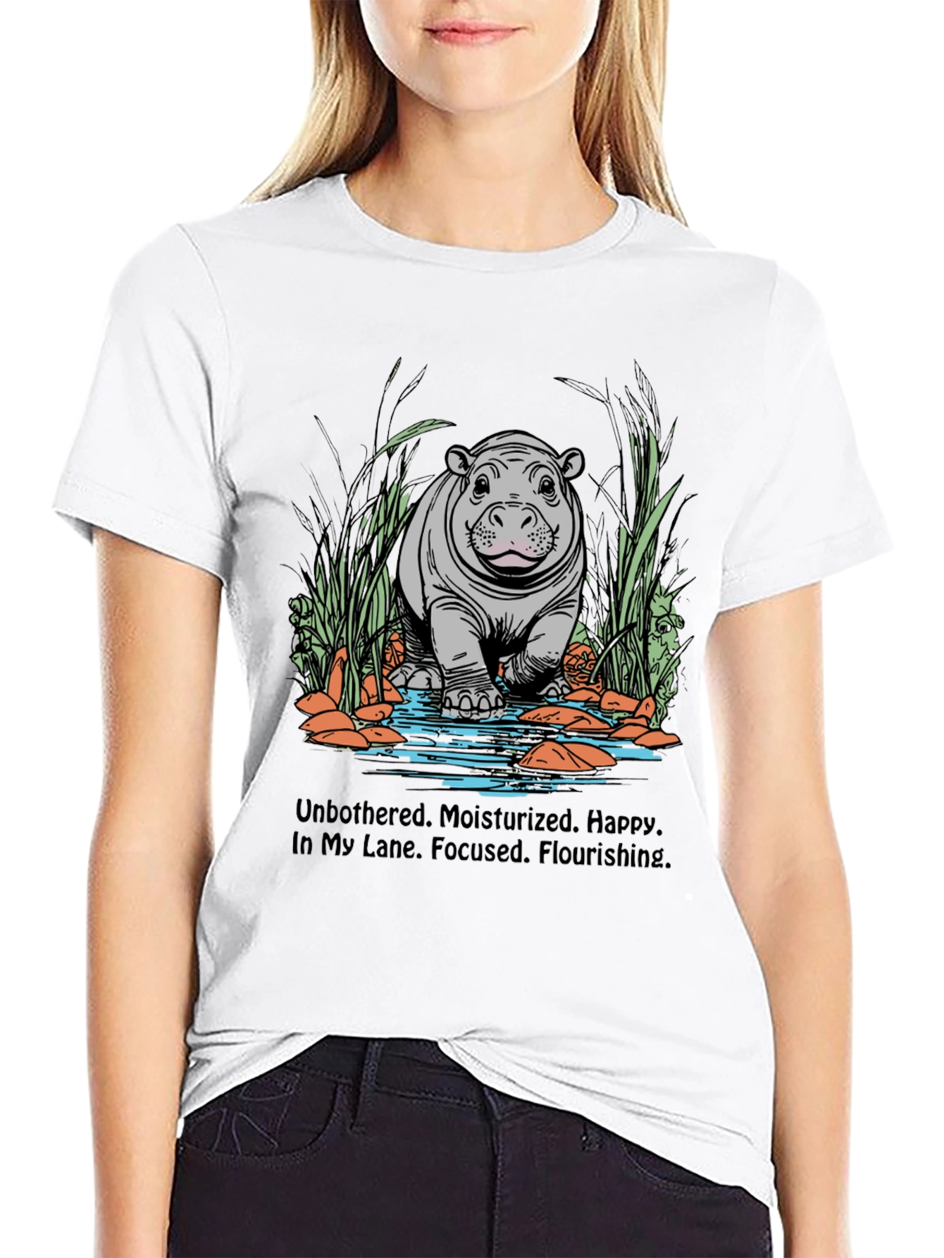 Hippo Motivation Black T-Shirt