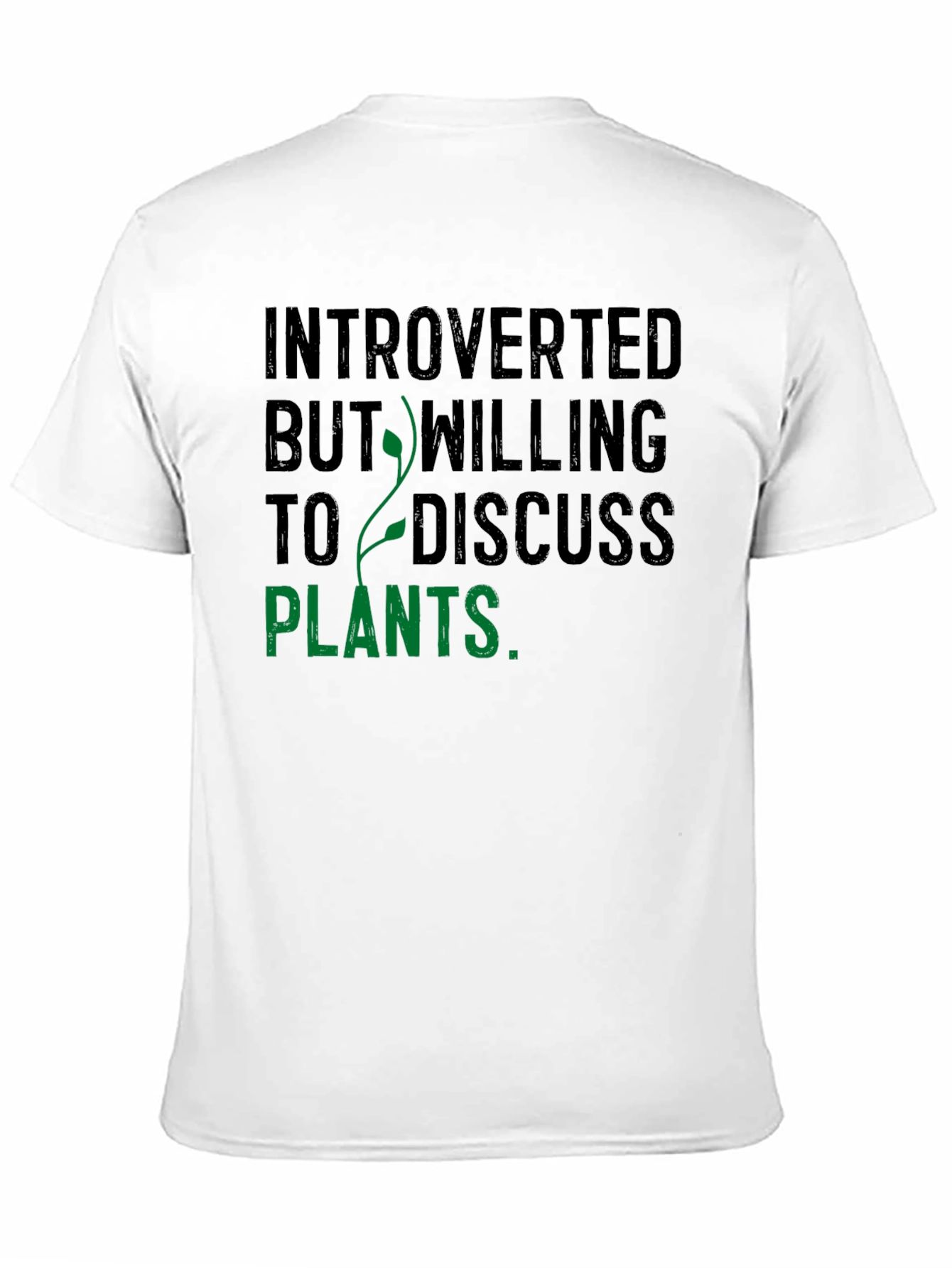Introverted Plants Graphic Tee - Black Cotton Blend Shirt