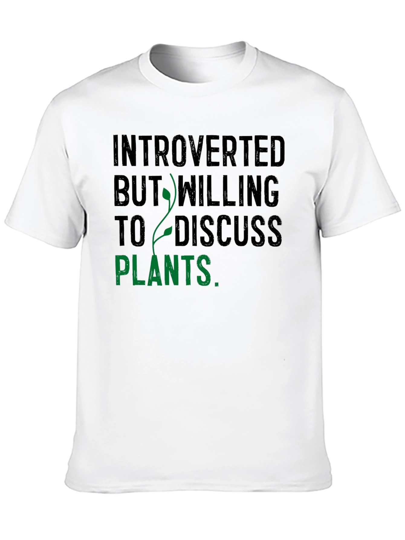 Introverted Plants Graphic Tee - Black Cotton Blend Shirt