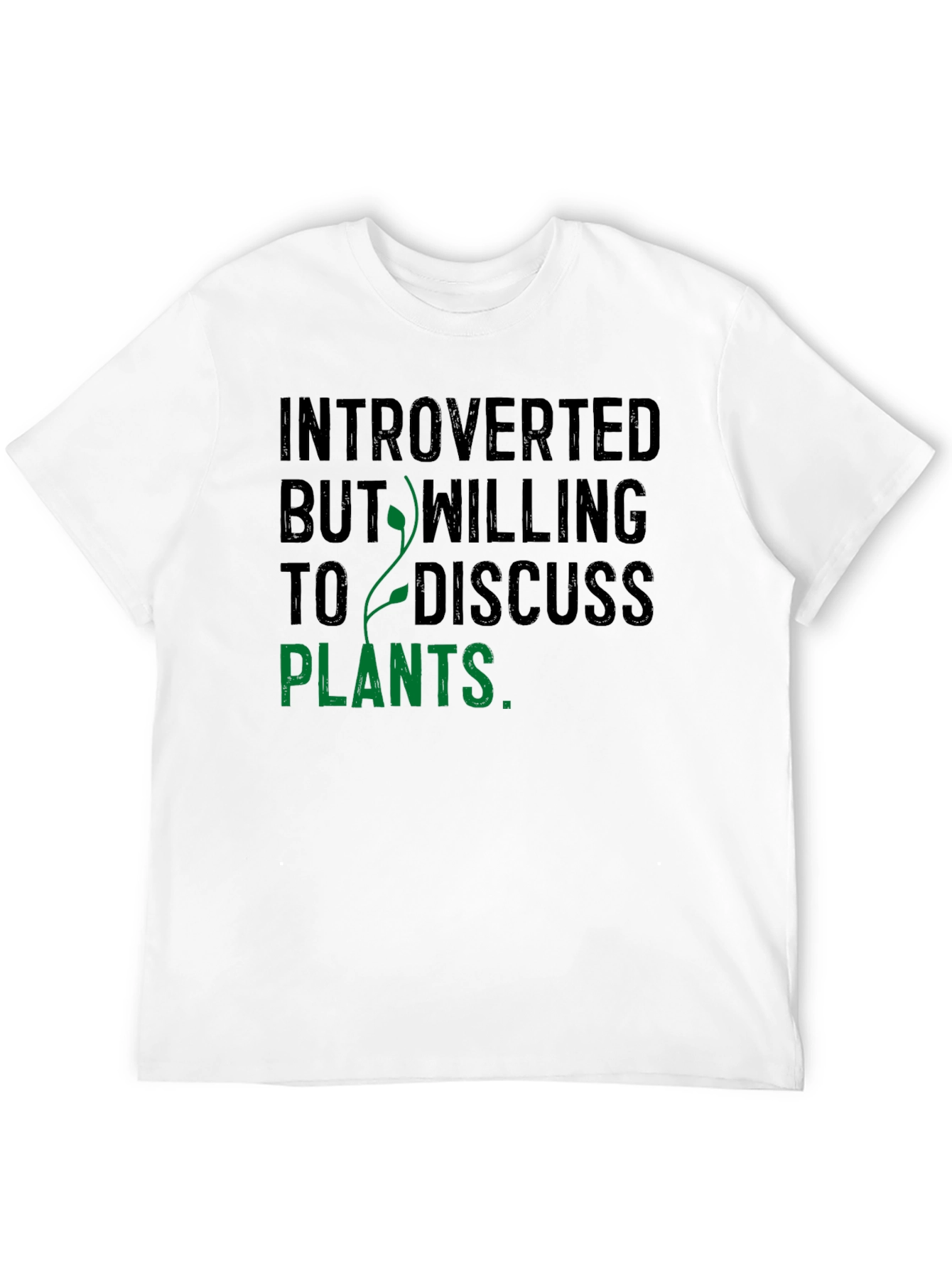 Introverted Plants Graphic Tee - Black Cotton Blend Shirt