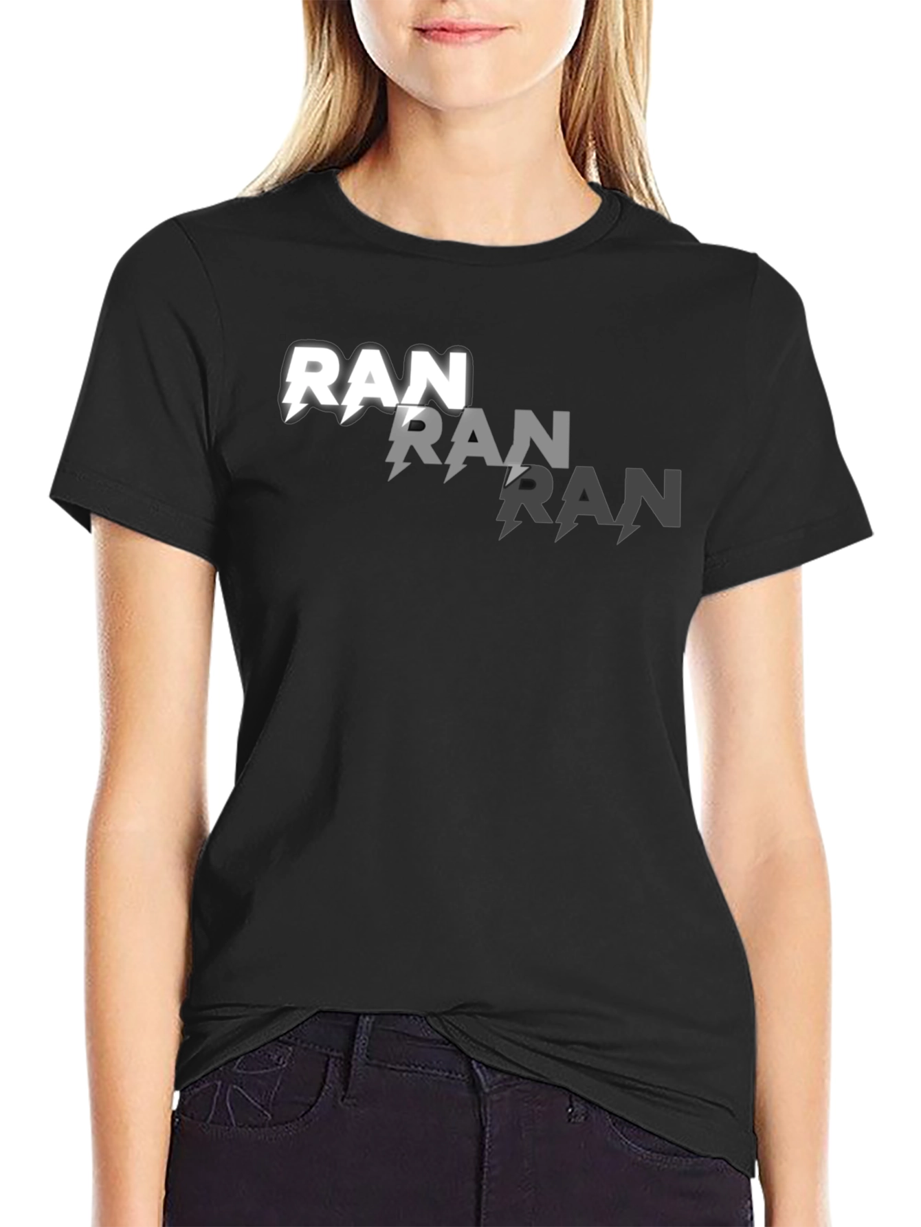 Cool Graphic Tee - Ran with Lightning Bolt Detail