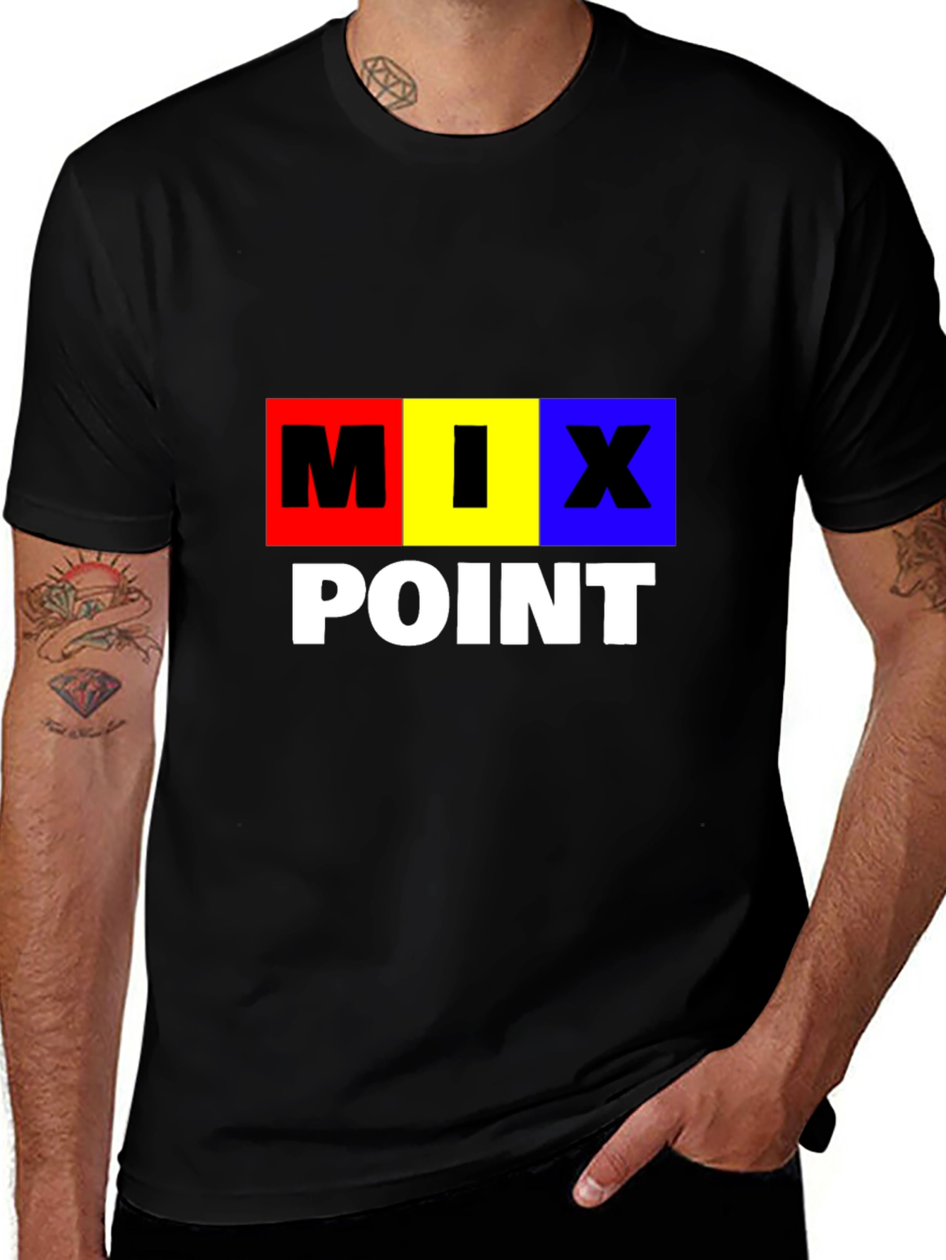 Mix Point Graphic T-Shirt - Black