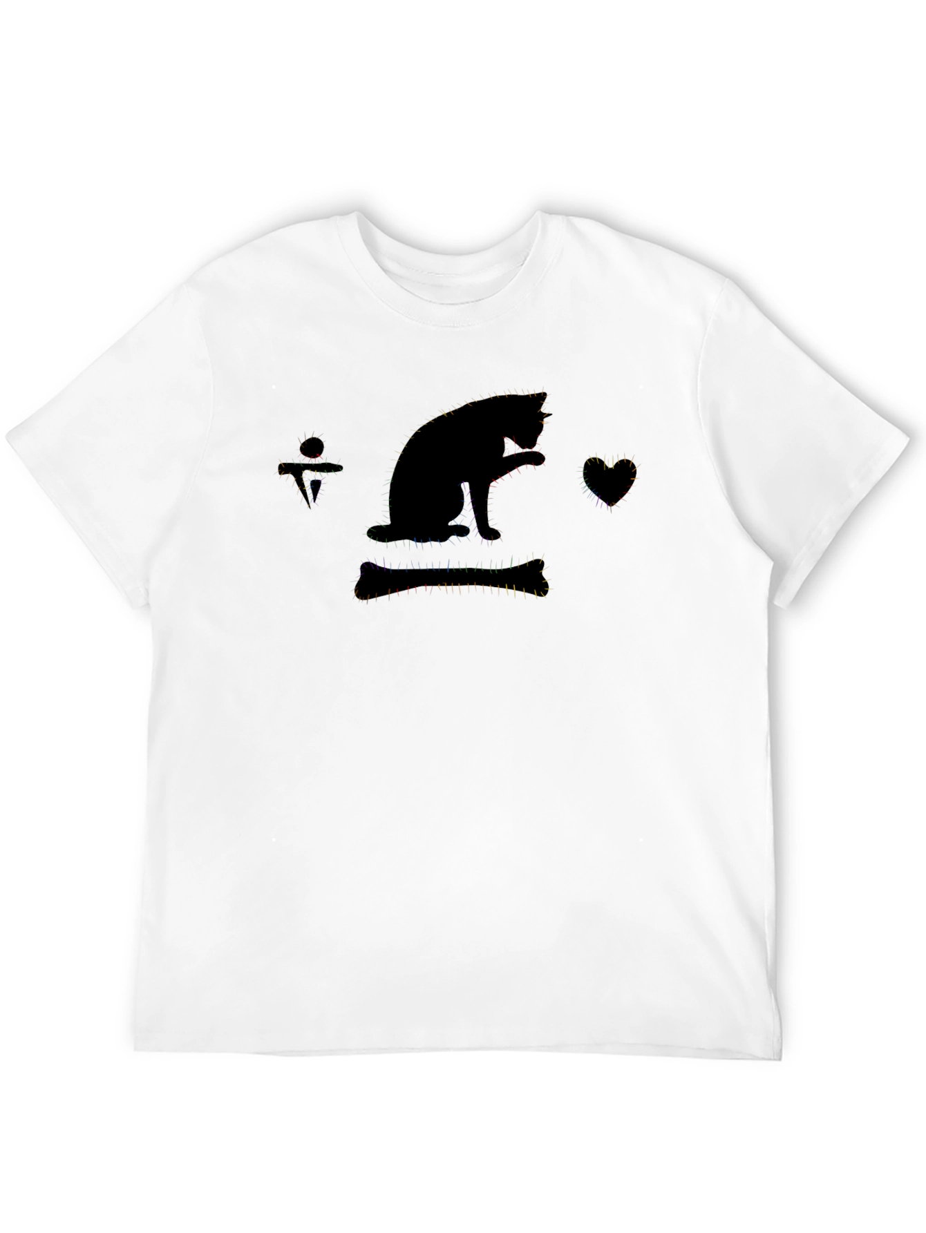 Cat Bone Heart T-Shirt - Unique Design