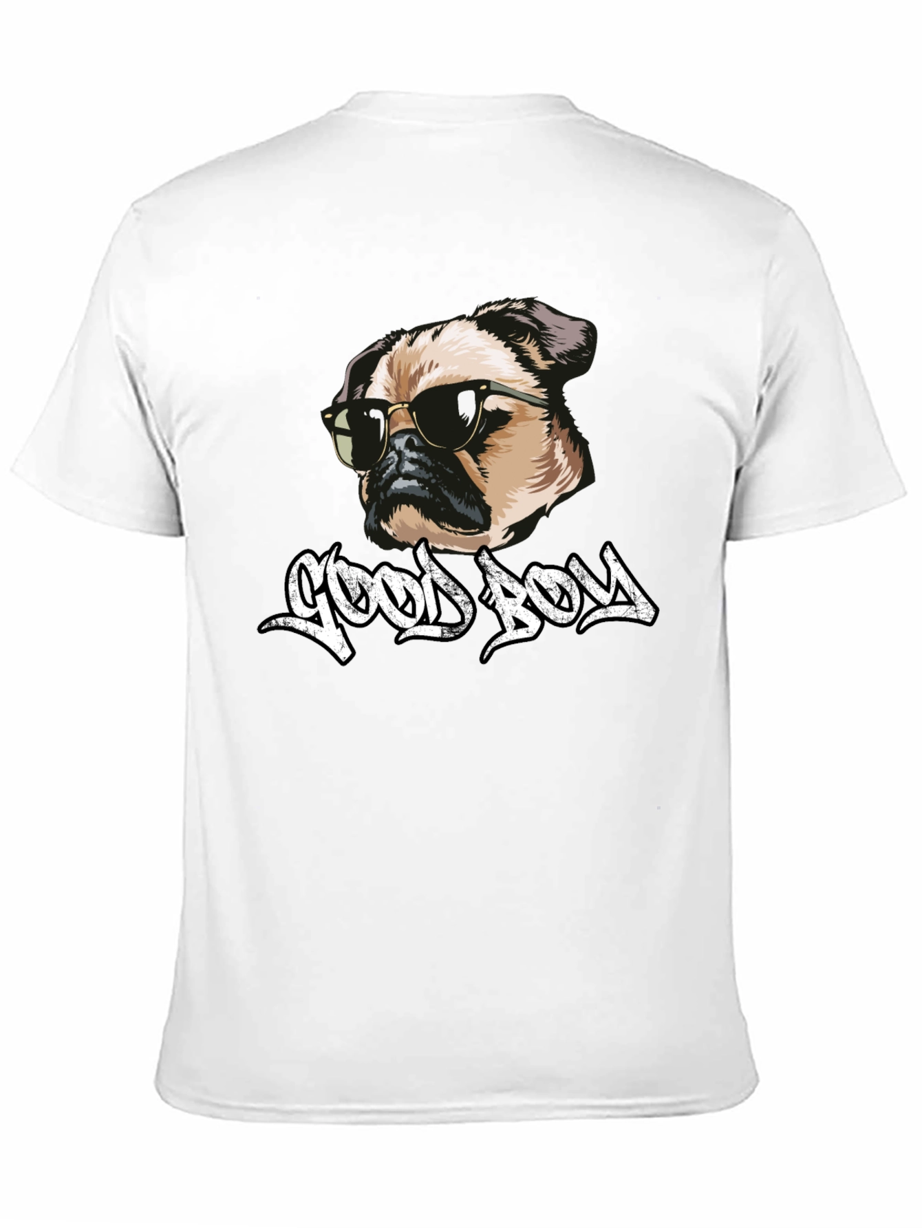 Cool Pug Good Boy Black T-Shirt