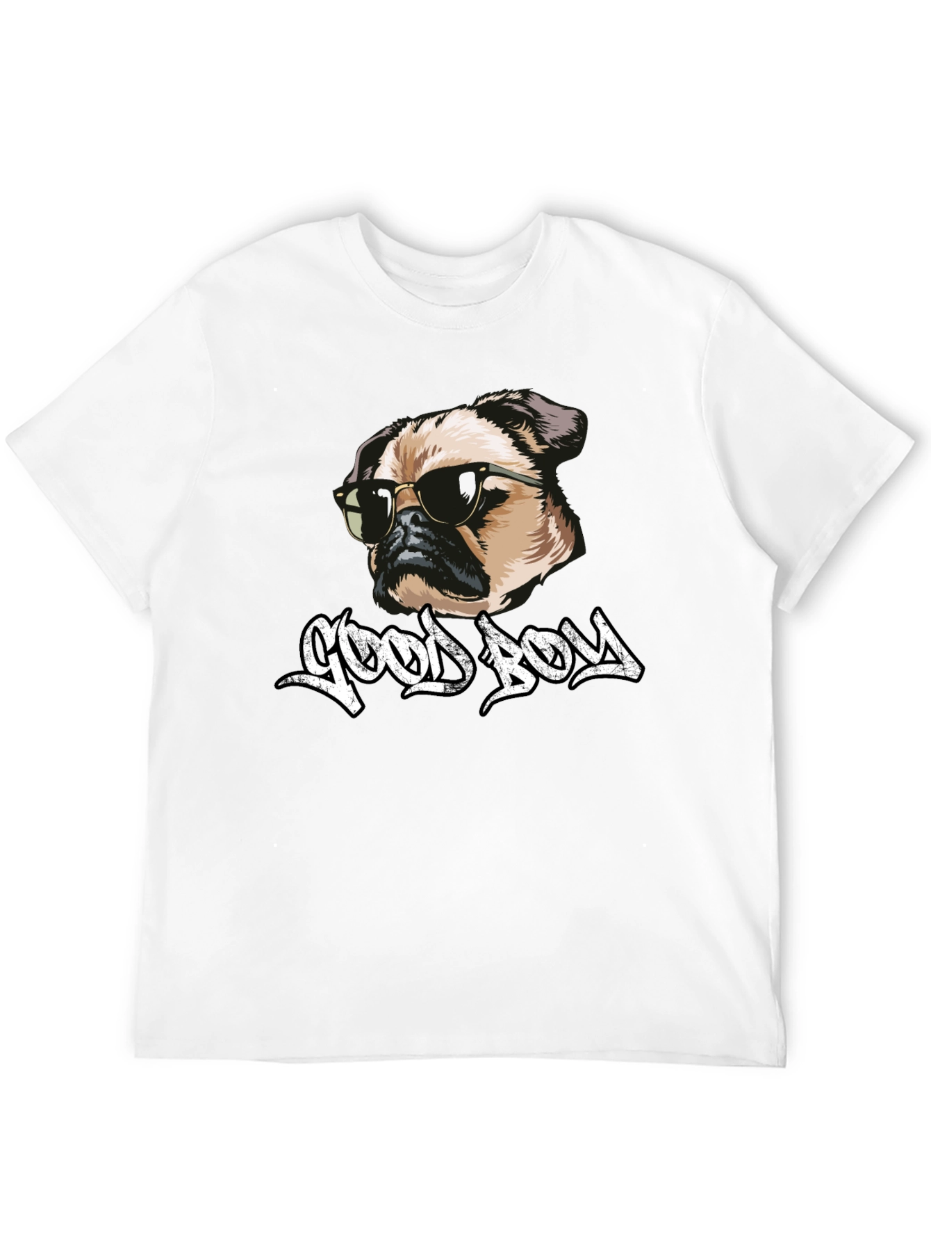 Cool Pug Good Boy Black T-Shirt