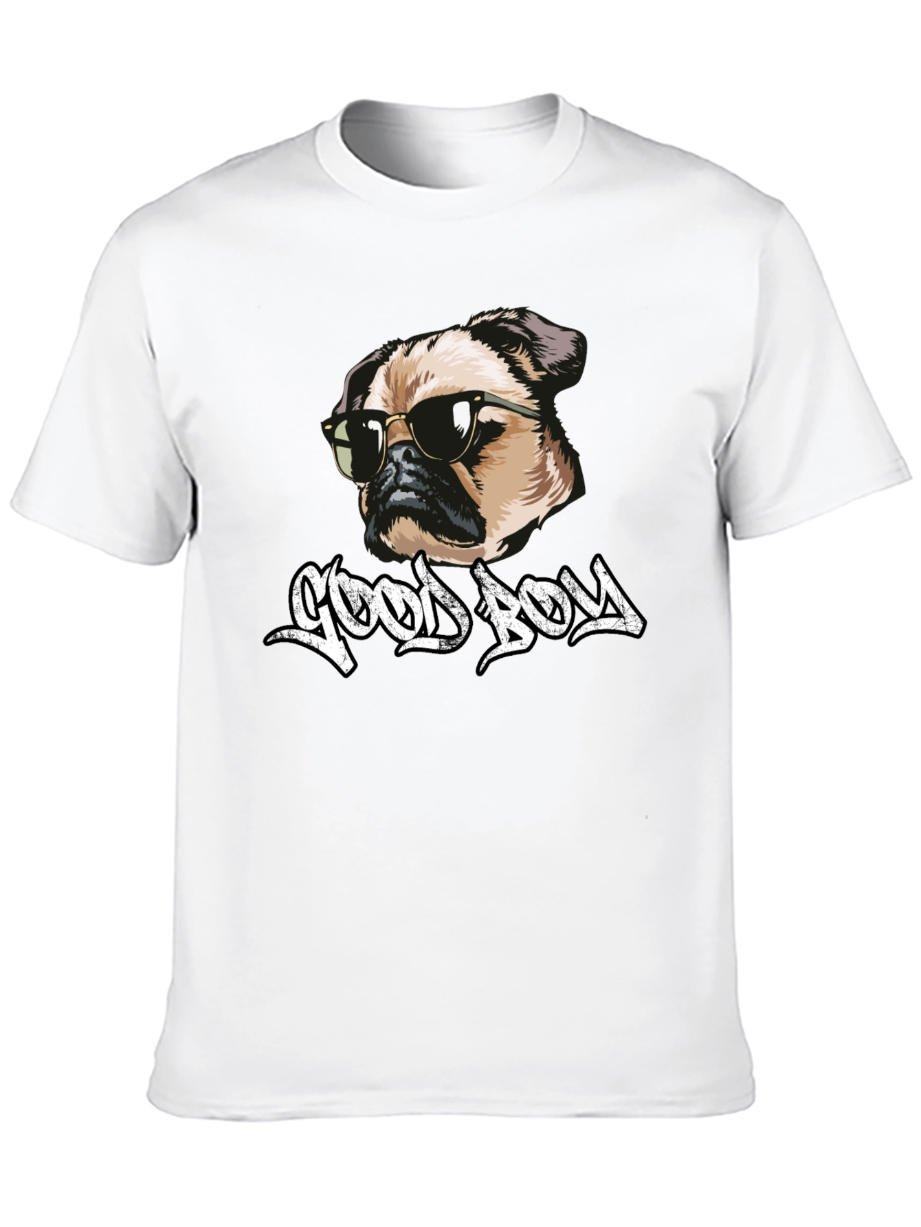 Cool Pug Good Boy Black T-Shirt