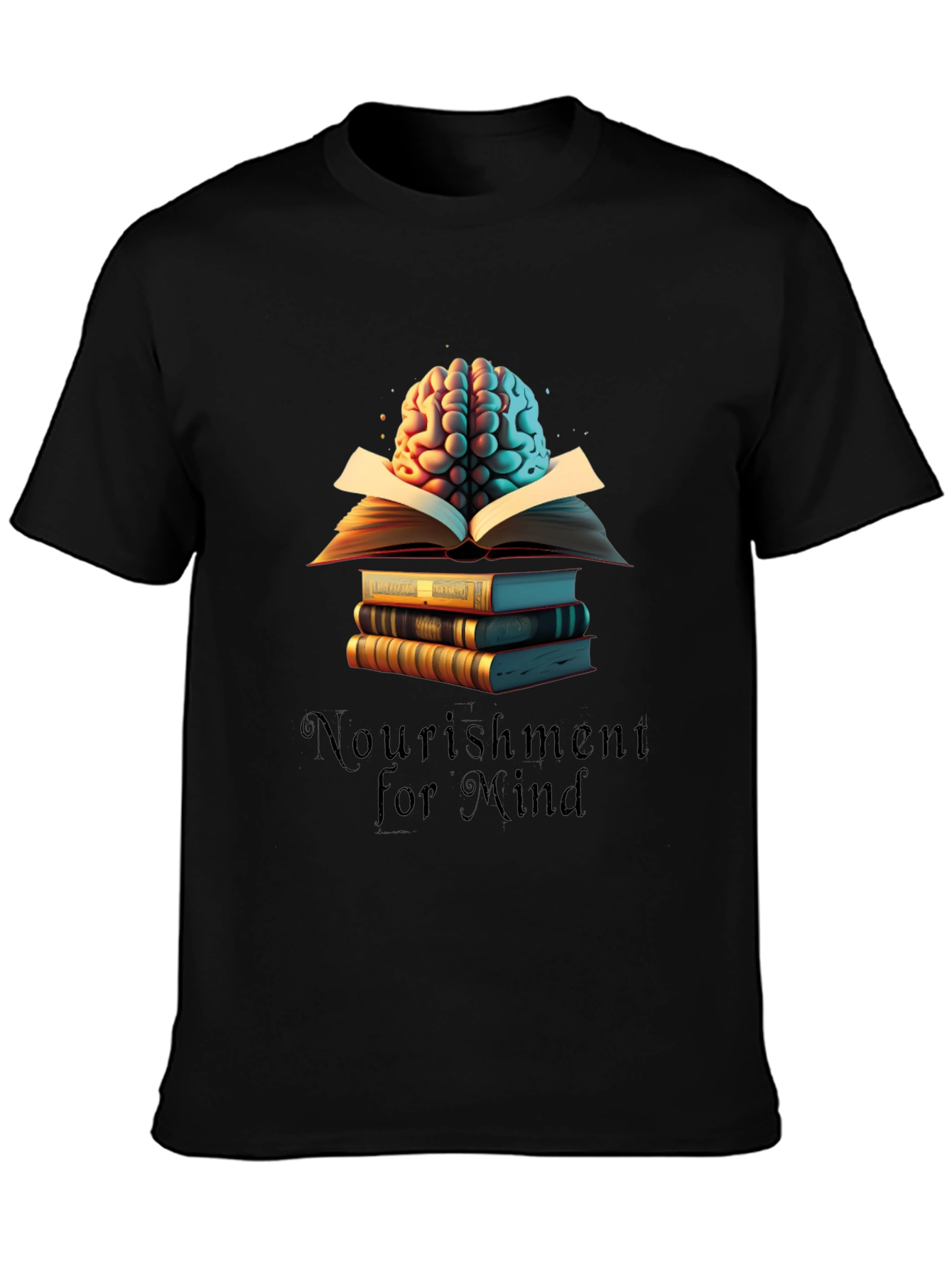 Nourishment for Mind Black T-Shirt