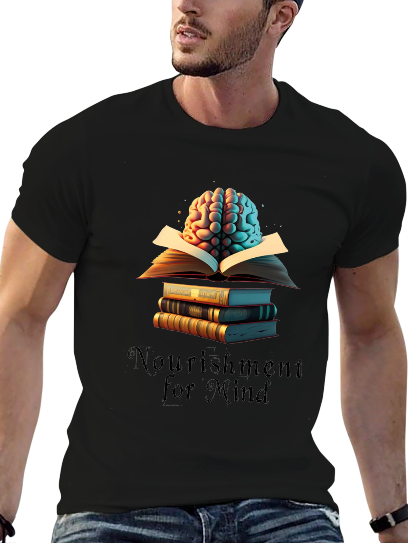 Nourishment for Mind Black T-Shirt