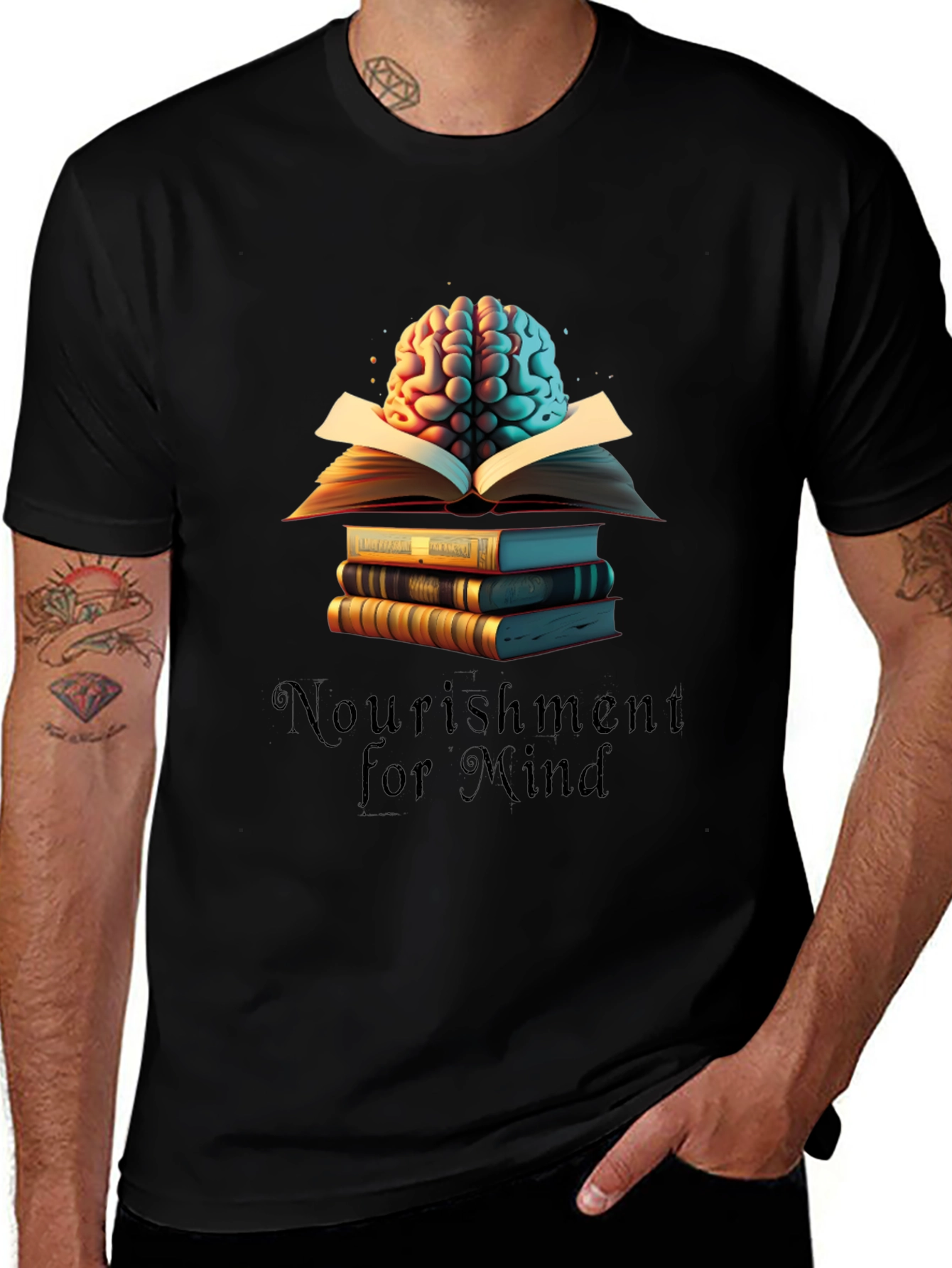 Nourishment for Mind Black T-Shirt