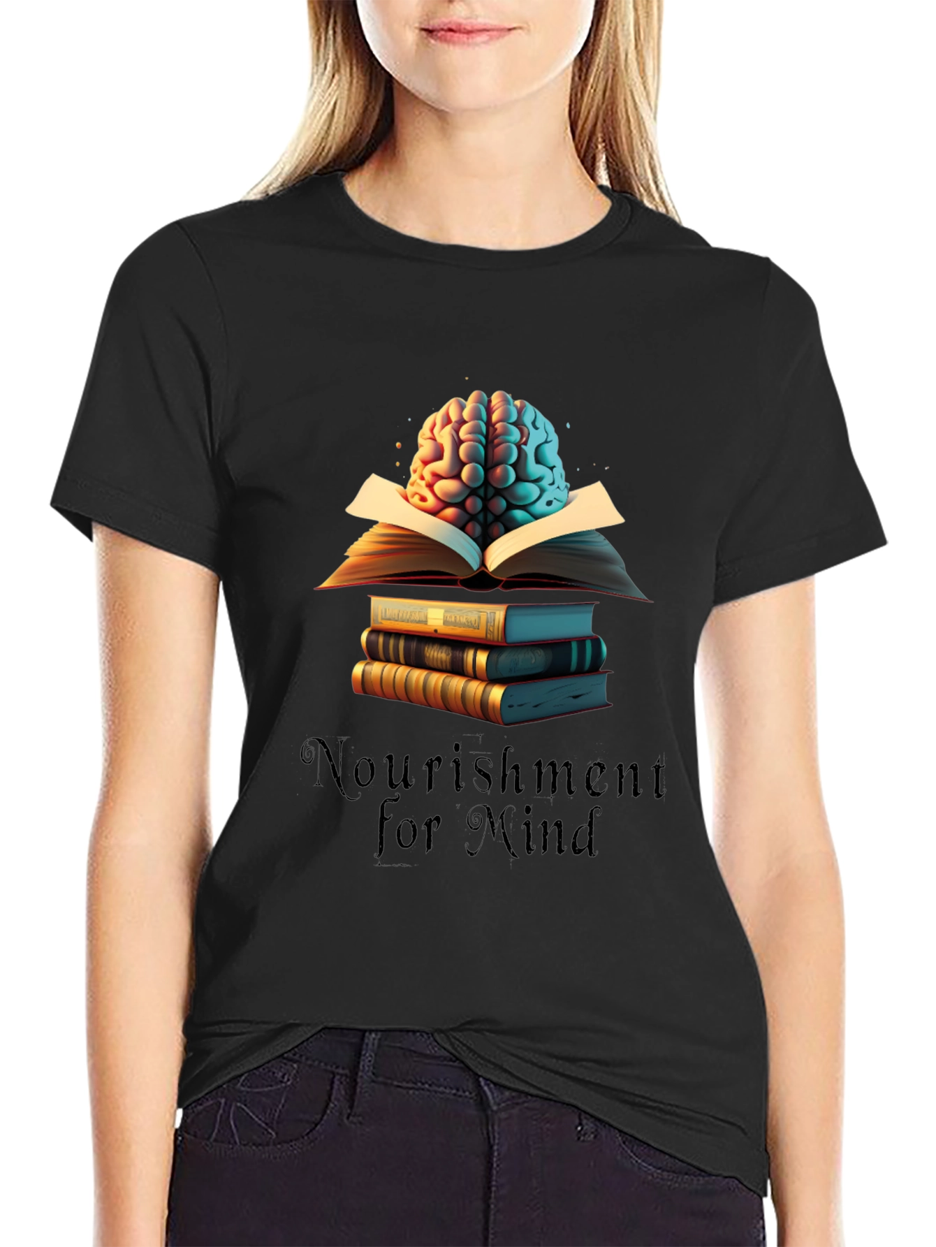 Nourishment for Mind Black T-Shirt