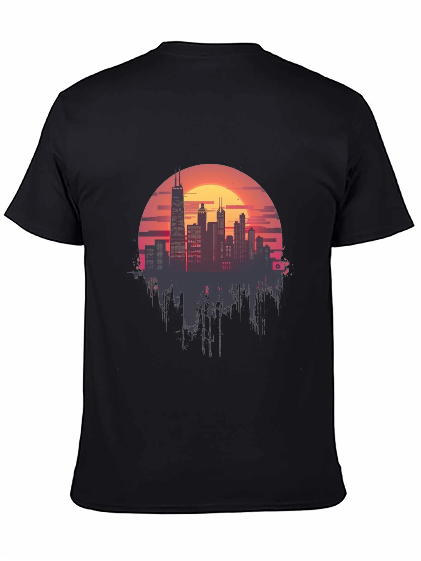 Sunset Cityscape Graphic Tee - Retro Style