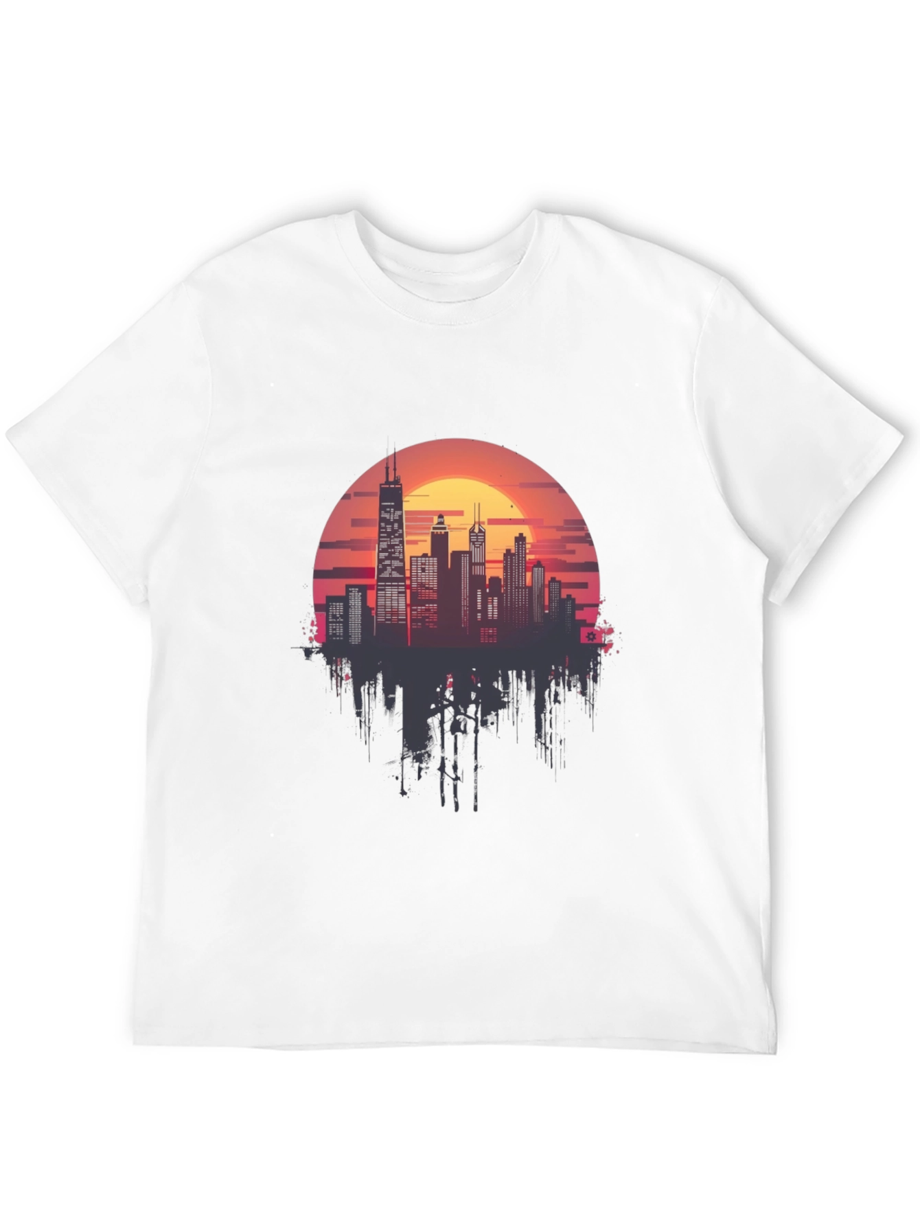 Sunset Cityscape Graphic Tee - Retro Style