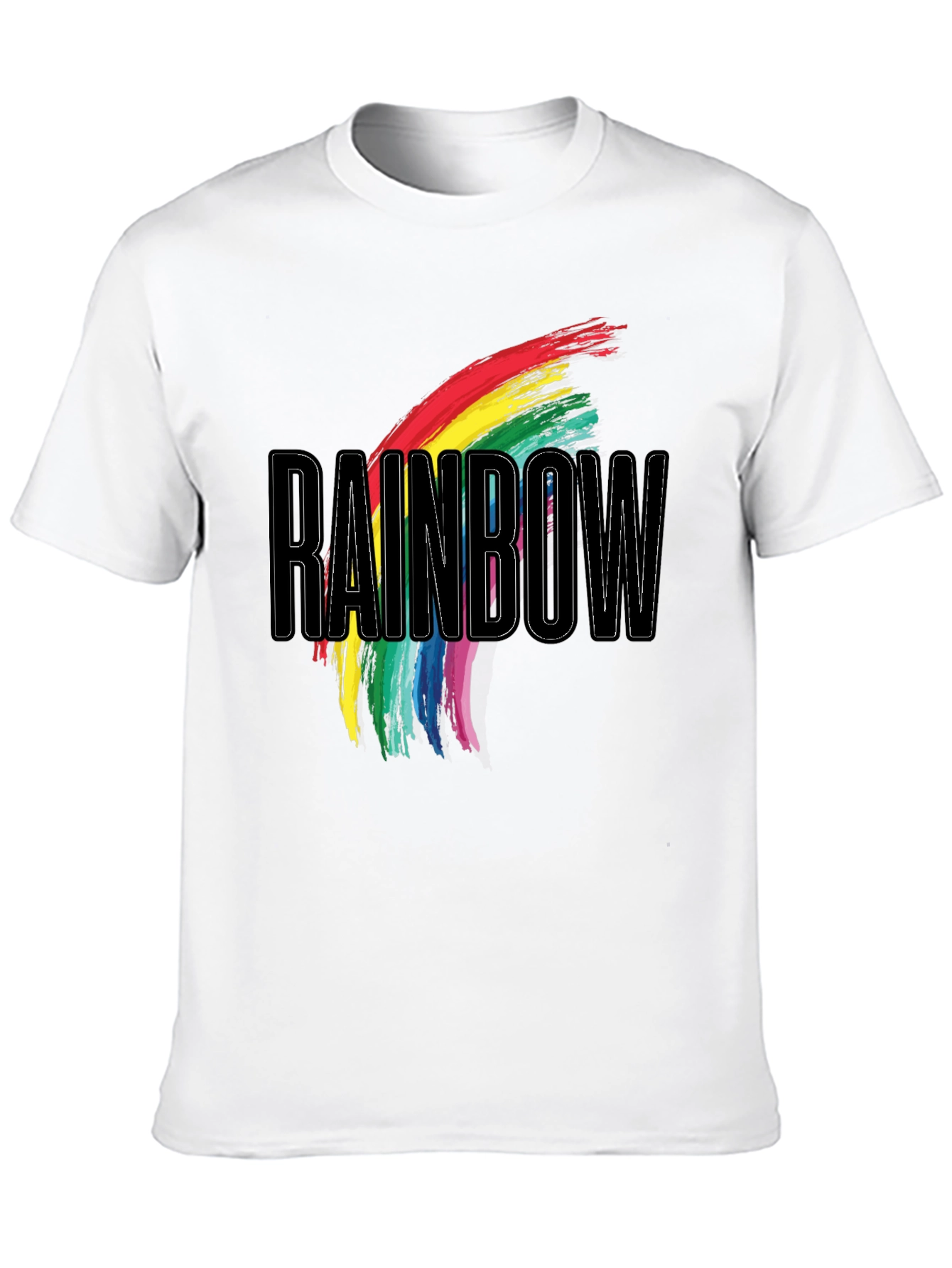 Rainbow Graphic Print Black T-Shirt