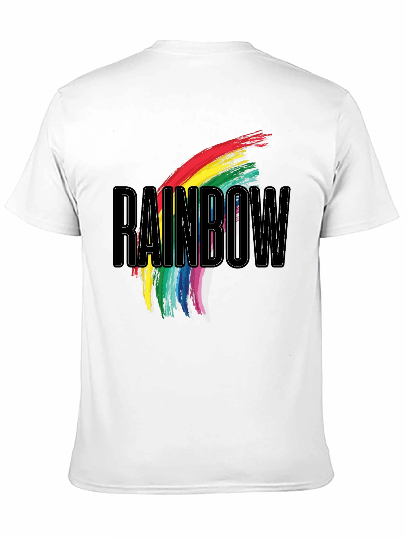 Rainbow Graphic Print Black T-Shirt