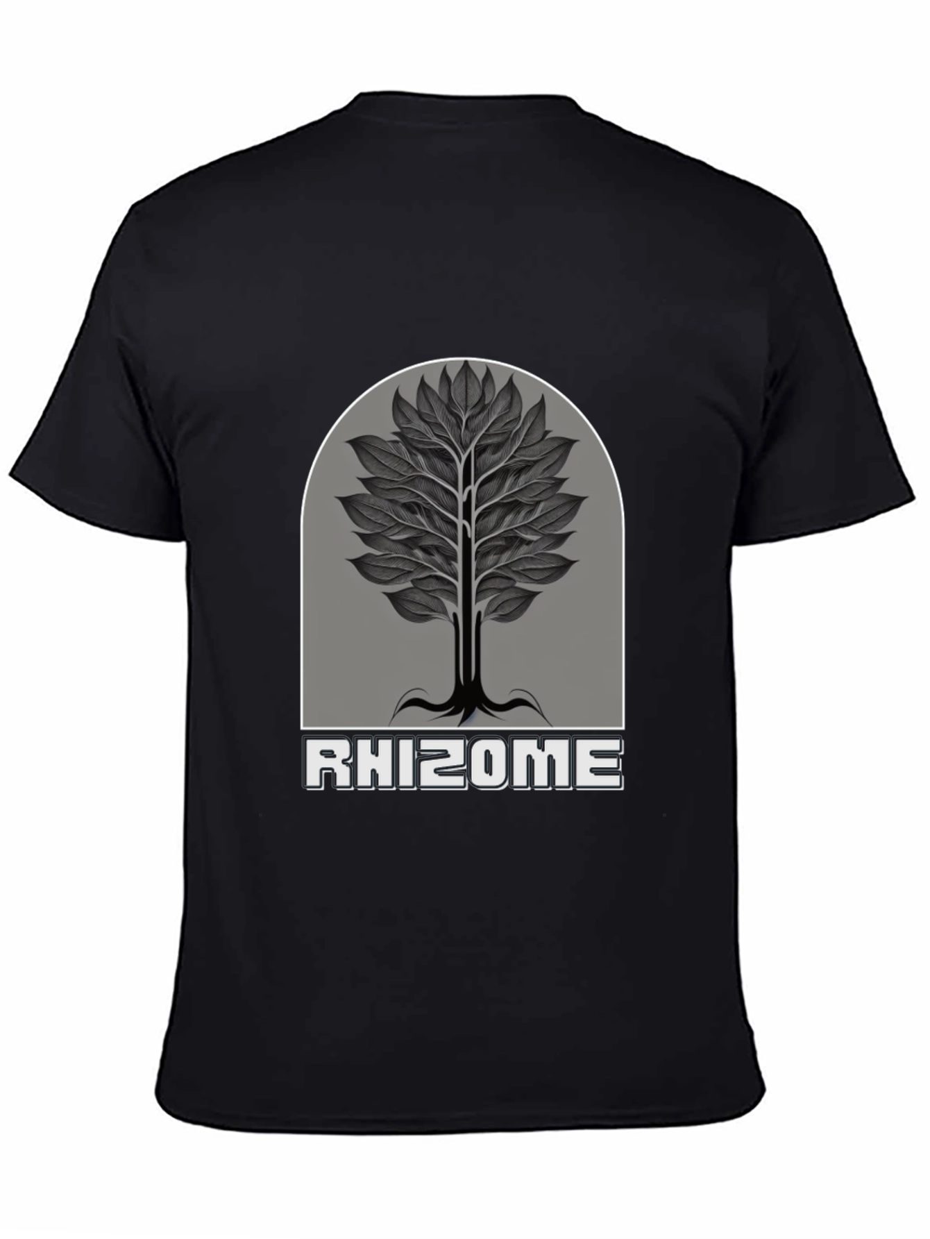 Rhizome Tree Graphic Print Black T-Shirt