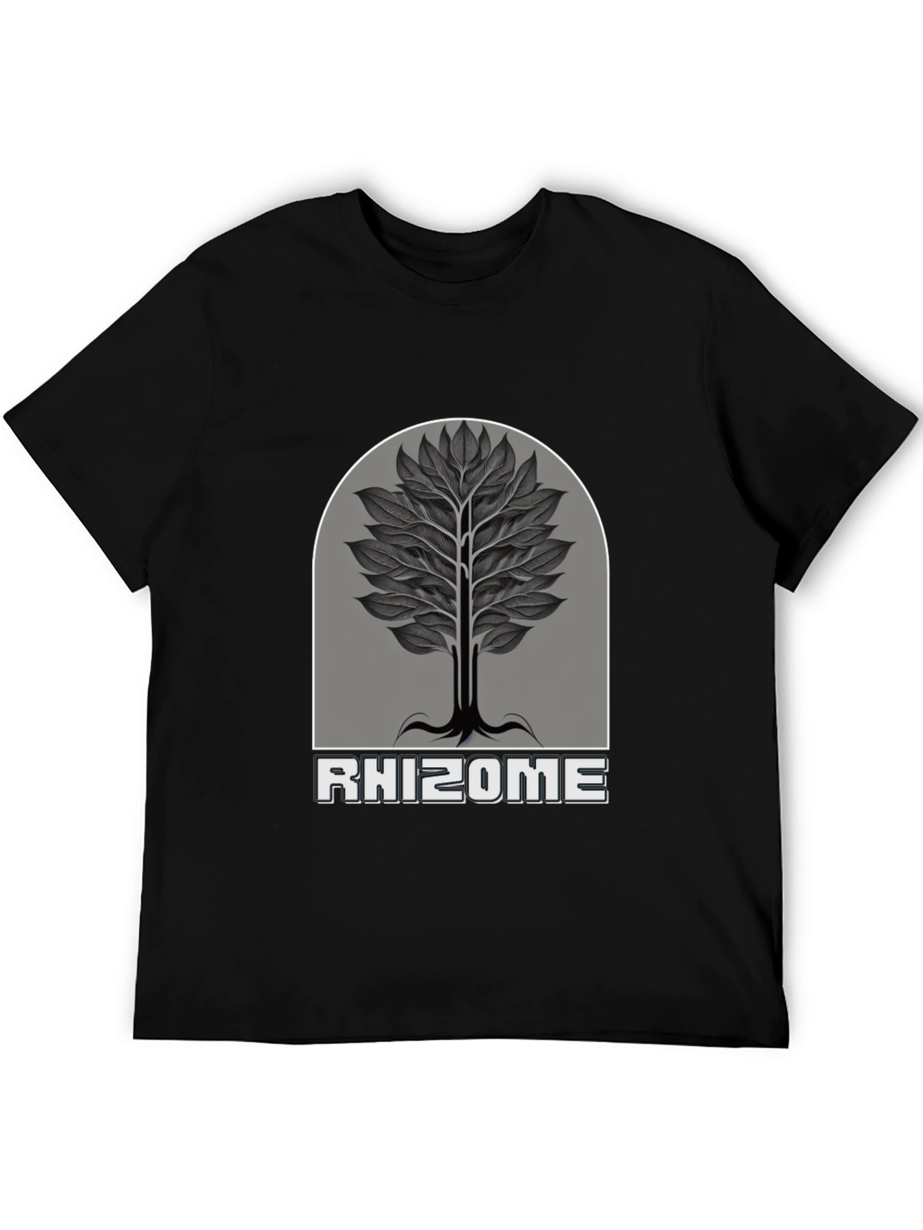 Rhizome Tree Graphic Print Black T-Shirt