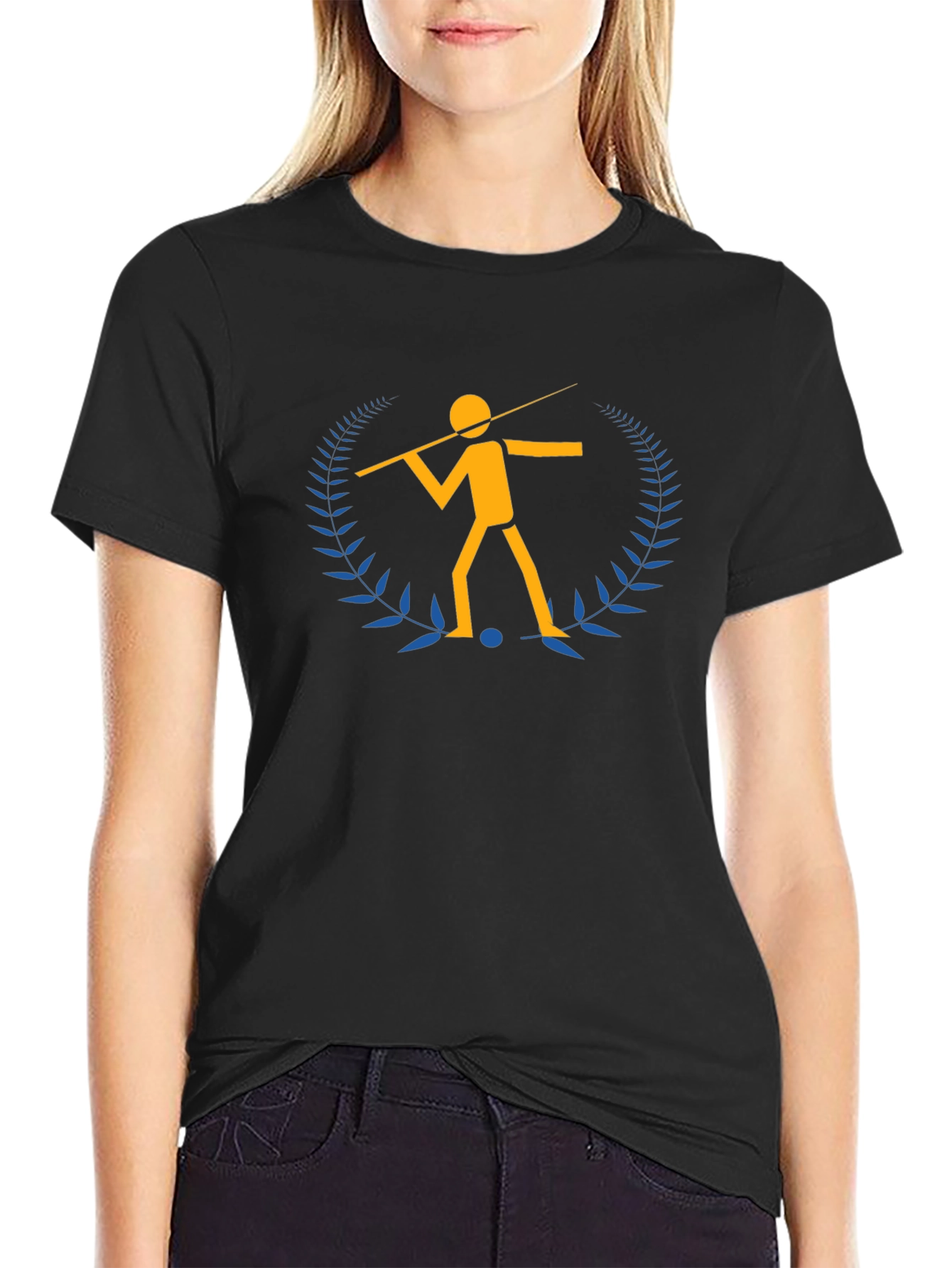 Javelin Thrower Graphic Tee - Black