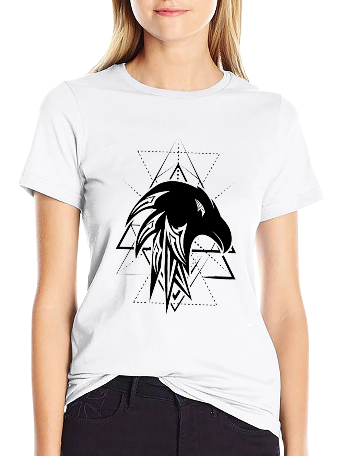 Tribal Eagle Graphic Black T-Shirt