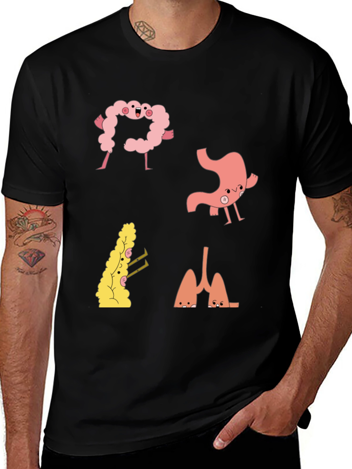 Anatomical Humor Tee - Funny Organ T-Shirt