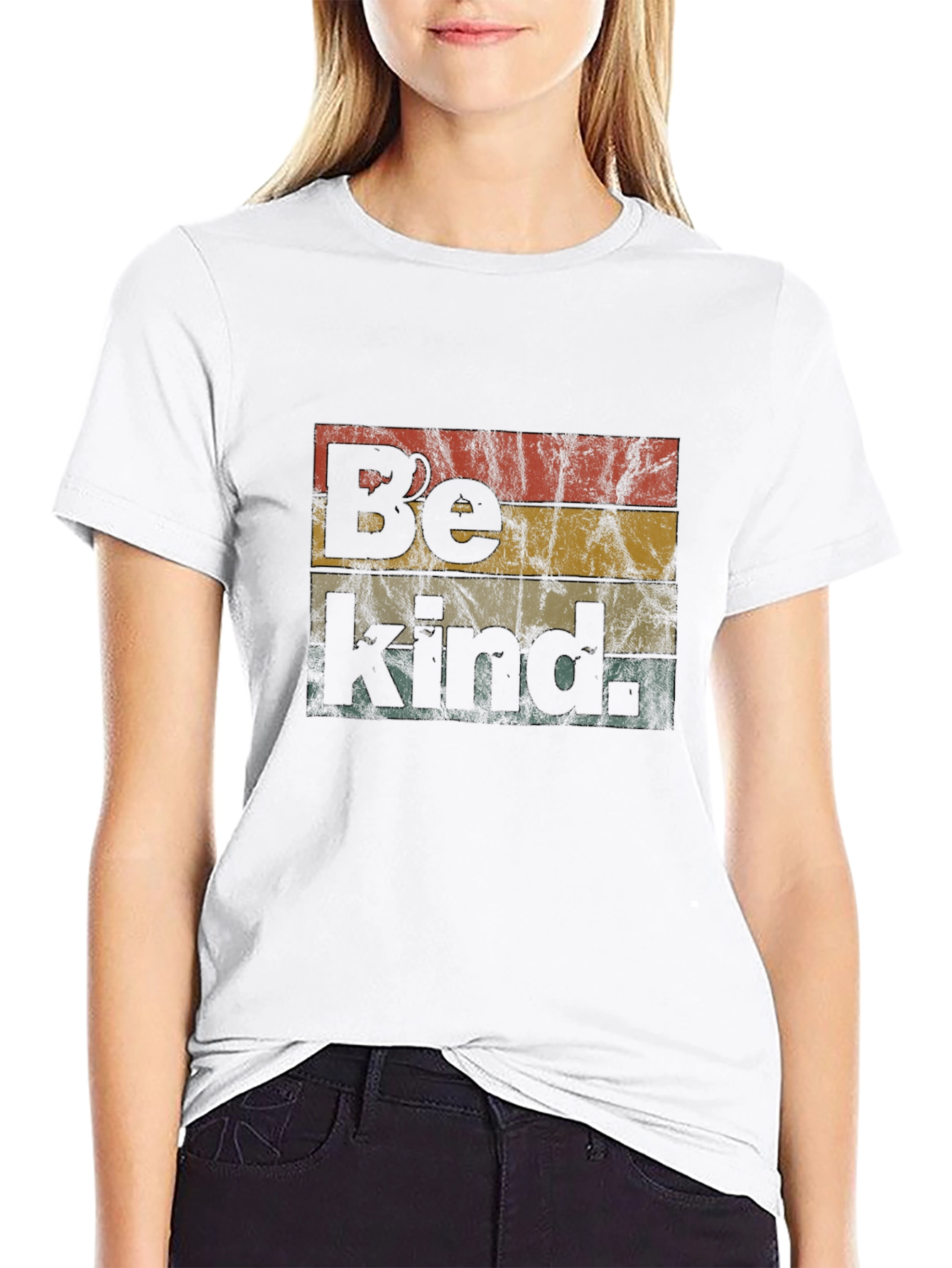Be Kind Retro Style Black Graphic T-Shirt