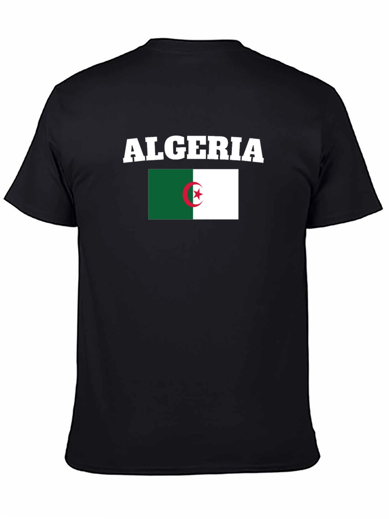 Algeria Flag Graphic T-Shirt - Black