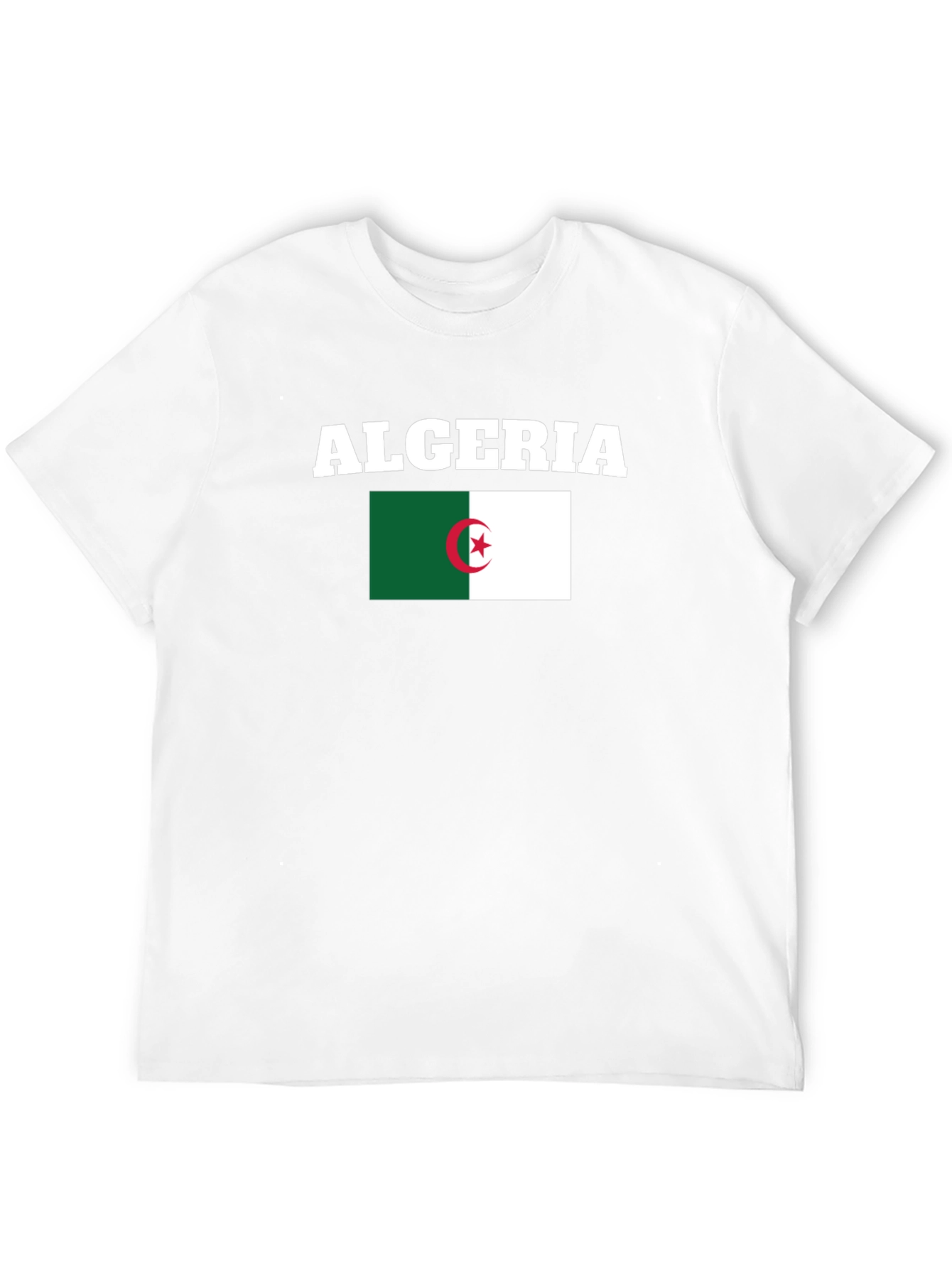 Algeria Flag Graphic T-Shirt - Black