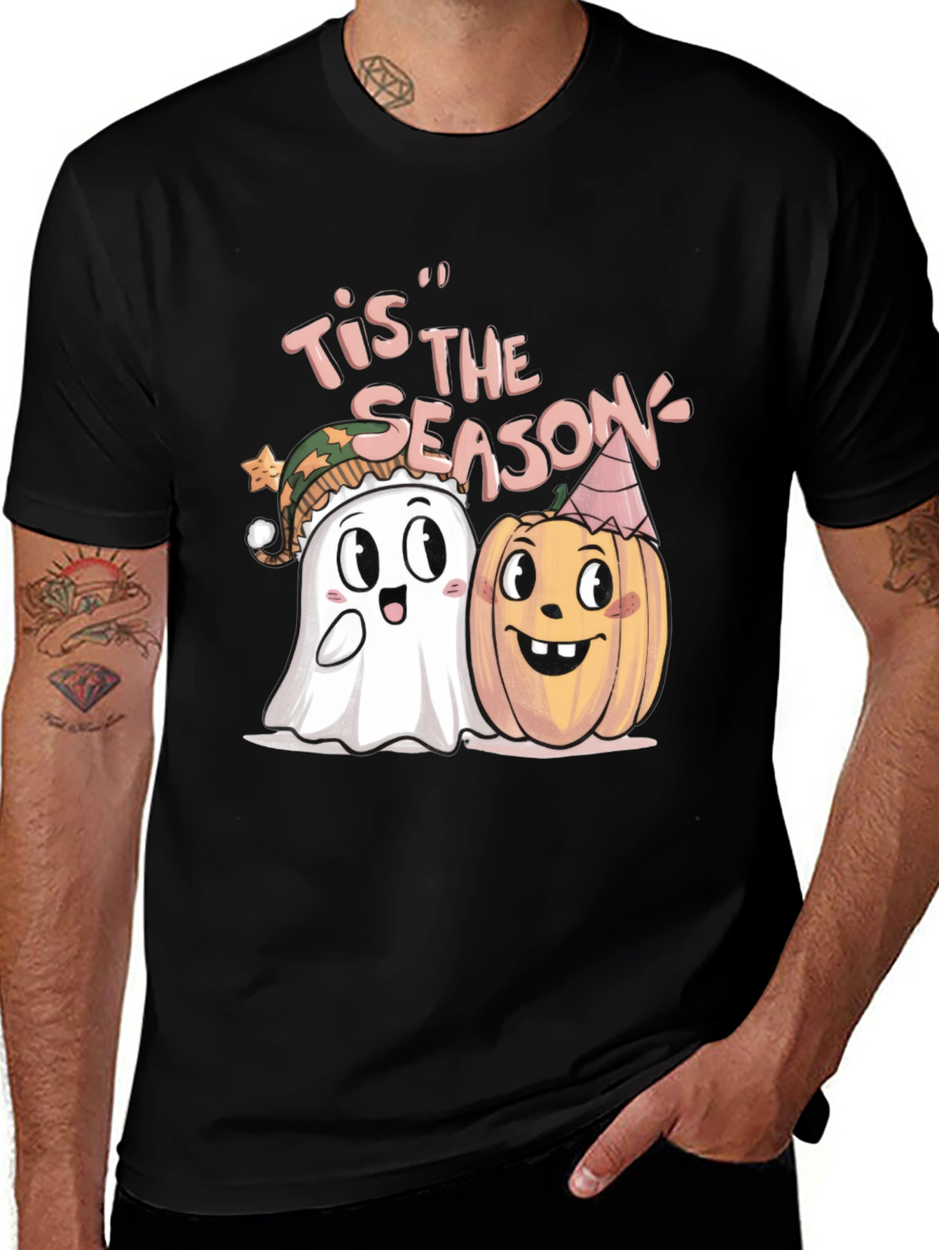 Tis the Season Halloween Ghost & Pumpkin T-Shirt
