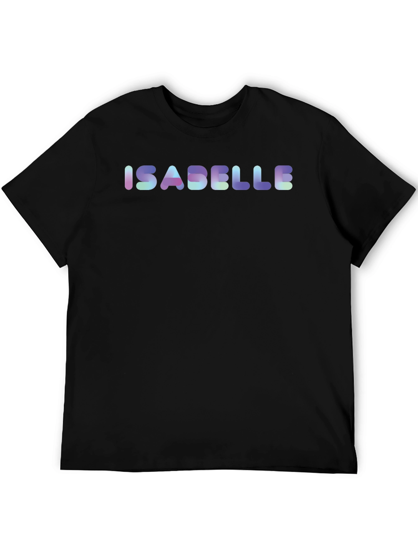 Isabelle Name Holographic Black T-Shirt