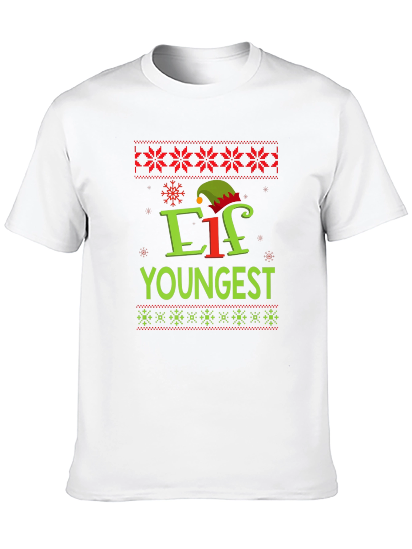 Elf Youngest Christmas Graphic Tee - Holiday Shirt