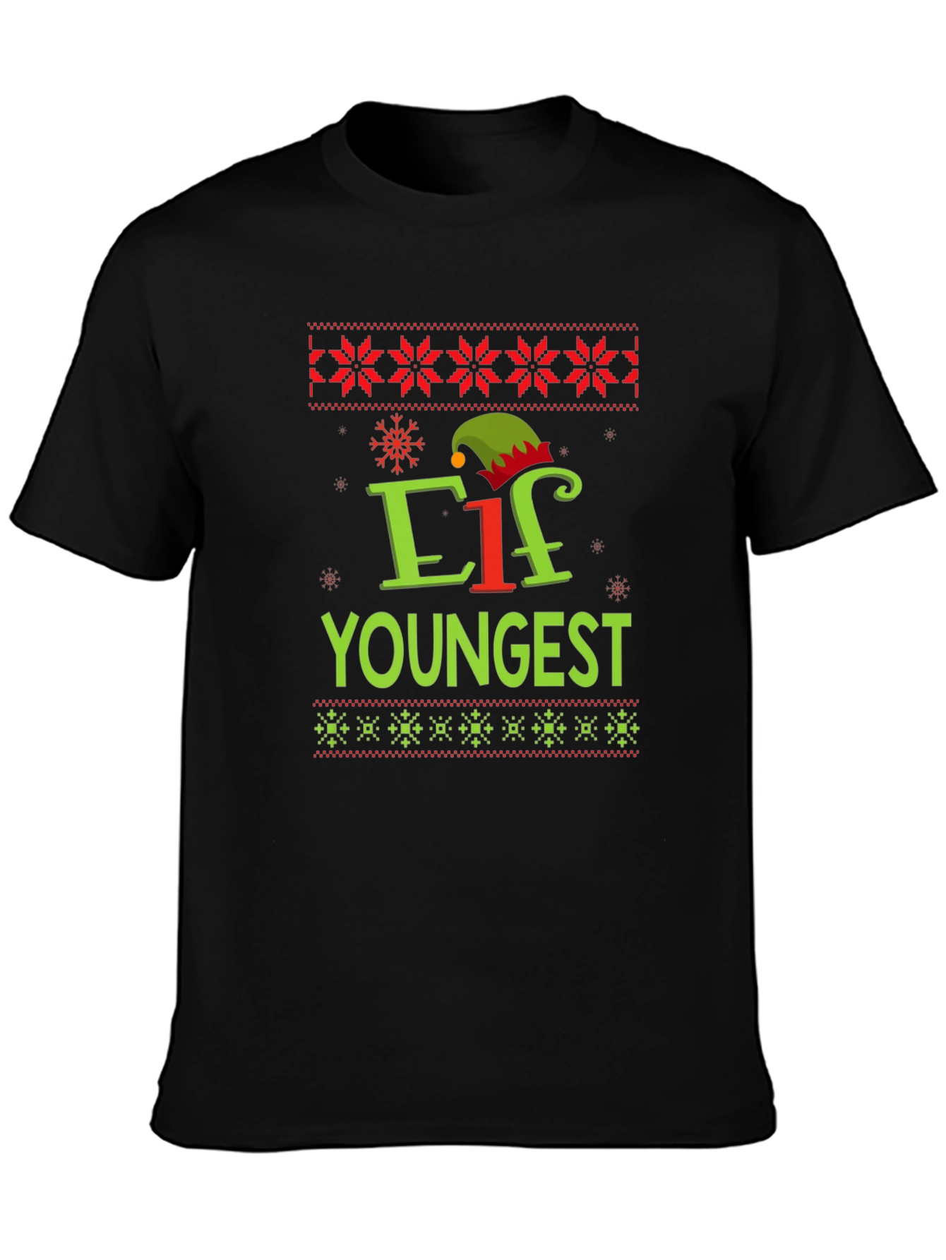 Elf Youngest Christmas Graphic Tee - Holiday Shirt