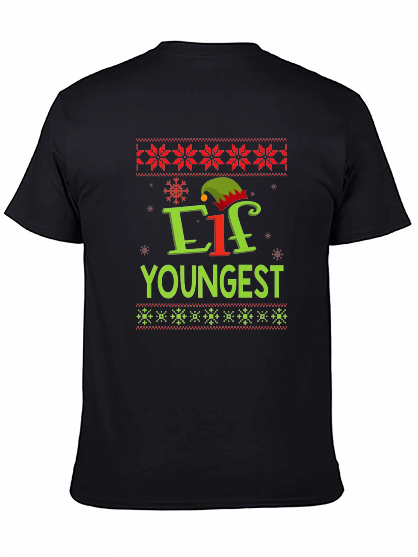 Elf Youngest Christmas Graphic Tee - Holiday Shirt