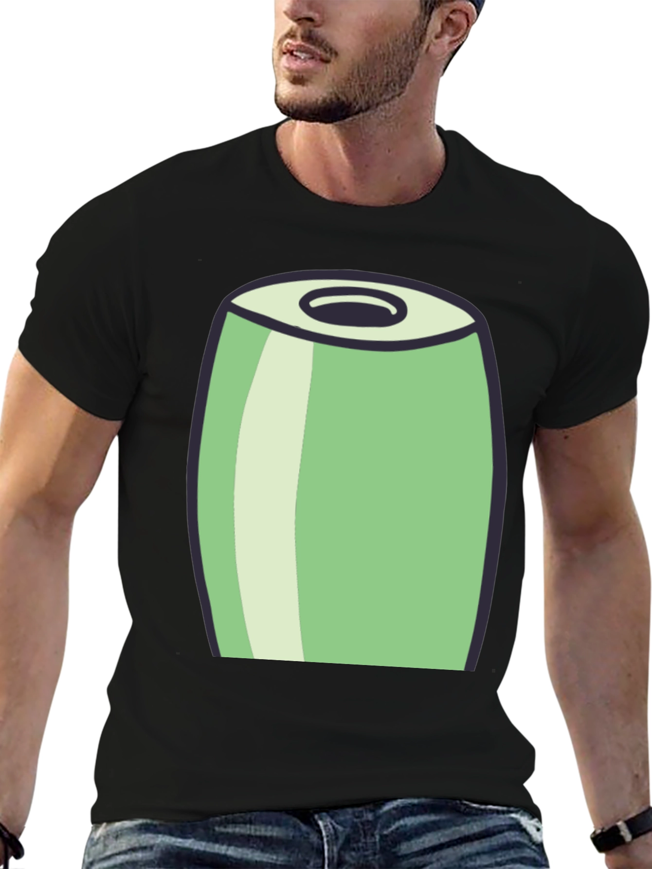 Cartoon Can Graphic Tee - Black