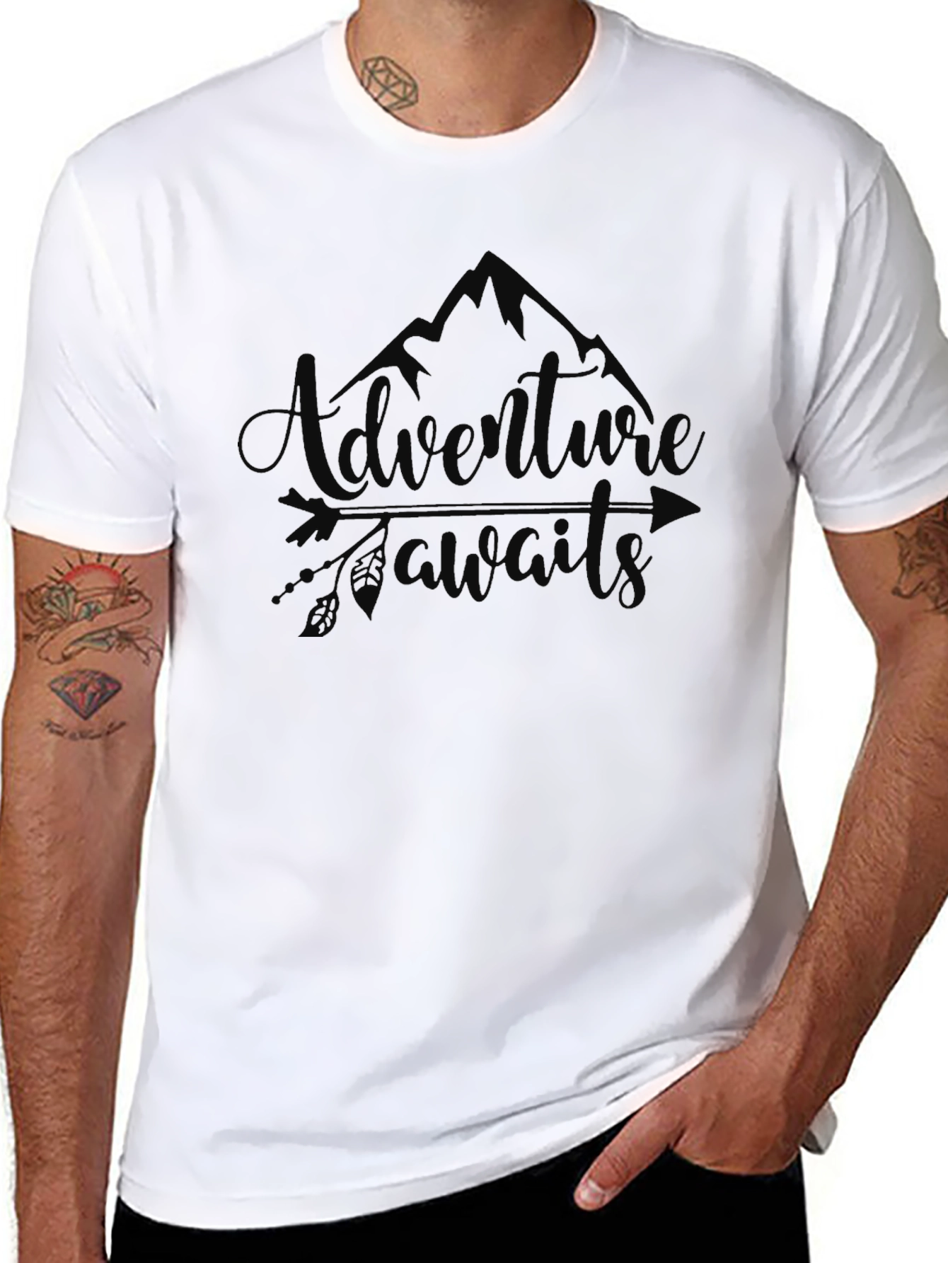 Adventure Awaits Graphic Tee - Mountain Design