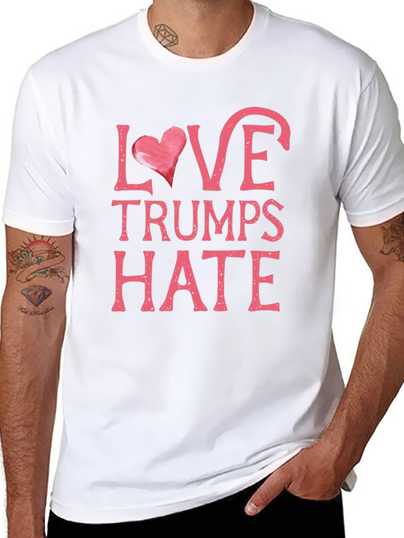 Love Trumps Hate Black Graphic T-Shirt