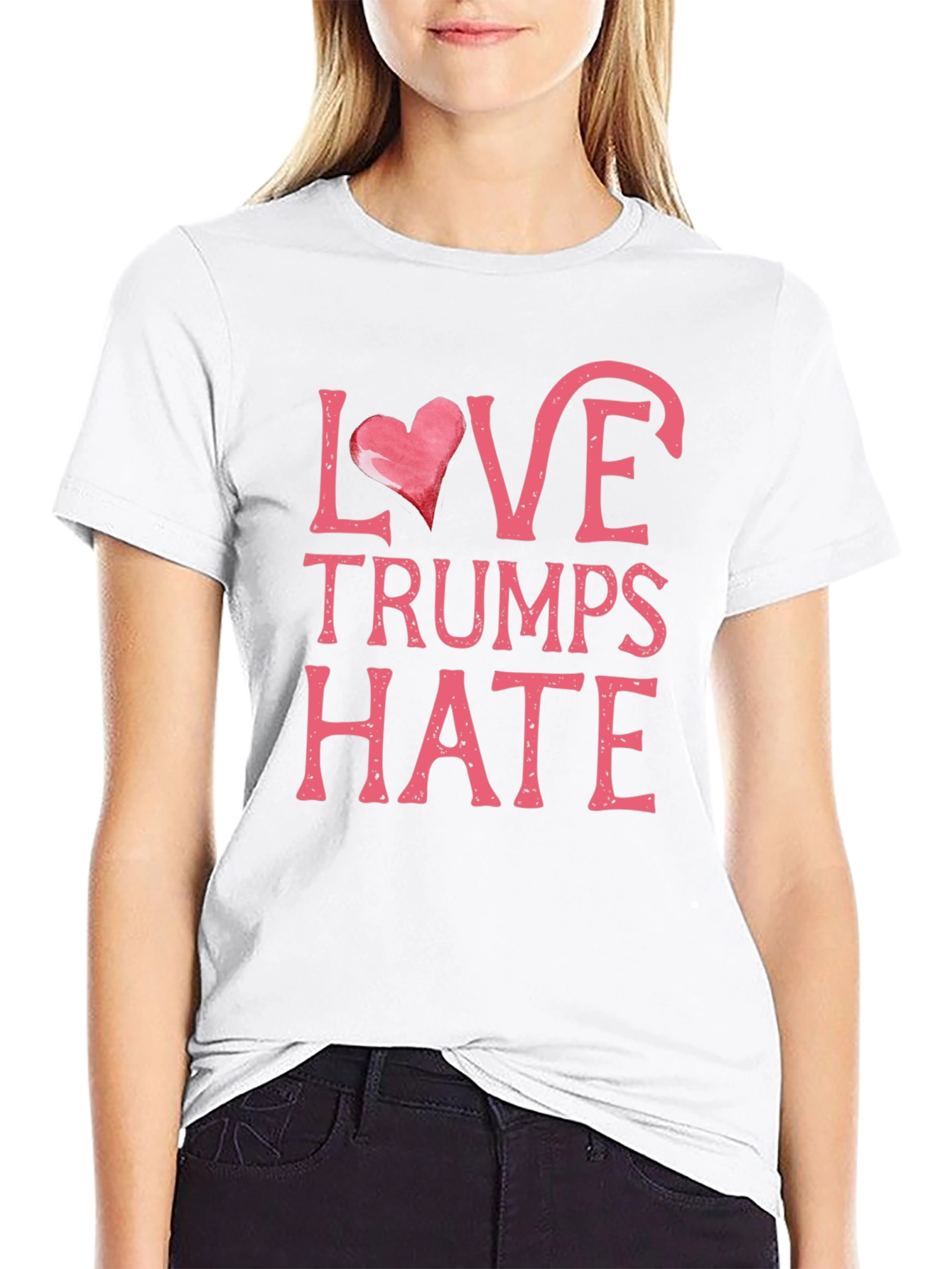 Love Trumps Hate Black Graphic T-Shirt