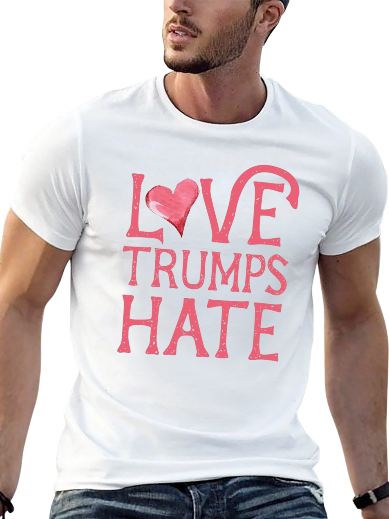 Love Trumps Hate Black Graphic T-Shirt