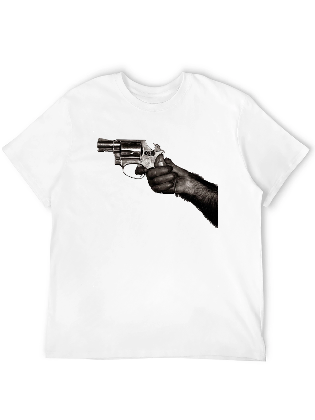 Gun Graphic Tee - Bold Revolver Design