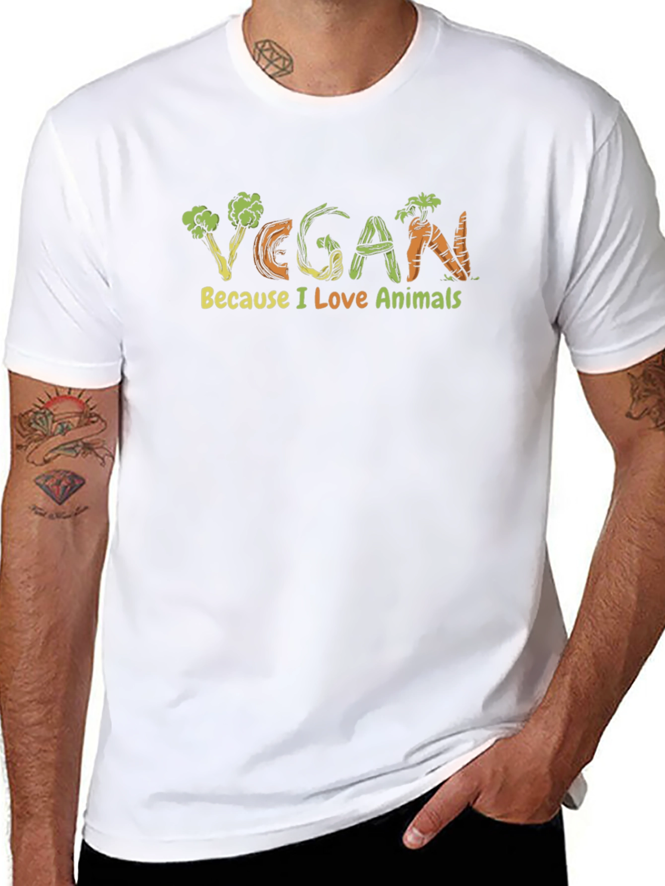 Vegan Love Animals Graphic T-Shirt