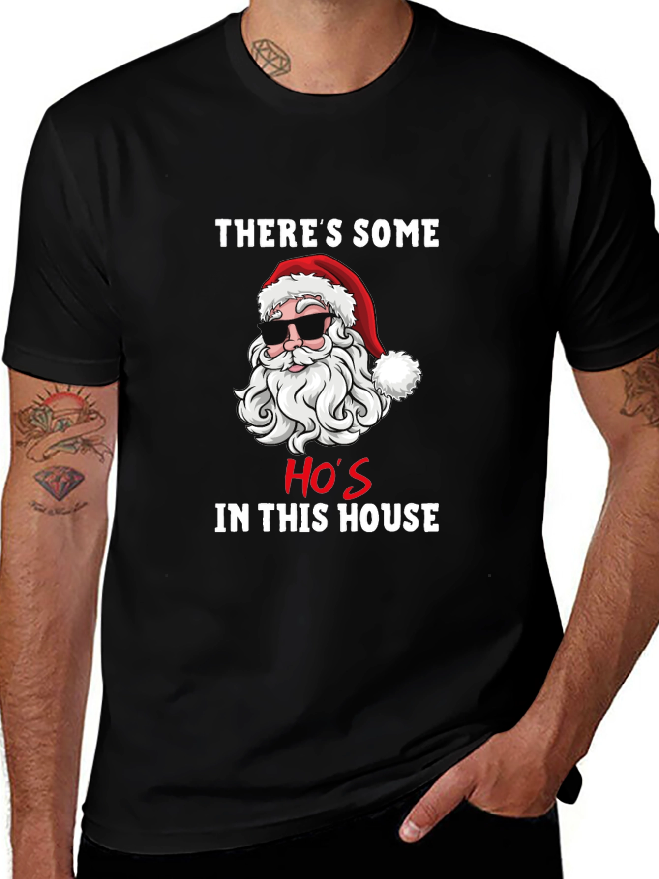 Funny Santa Hos In This House Graphic T-Shirt