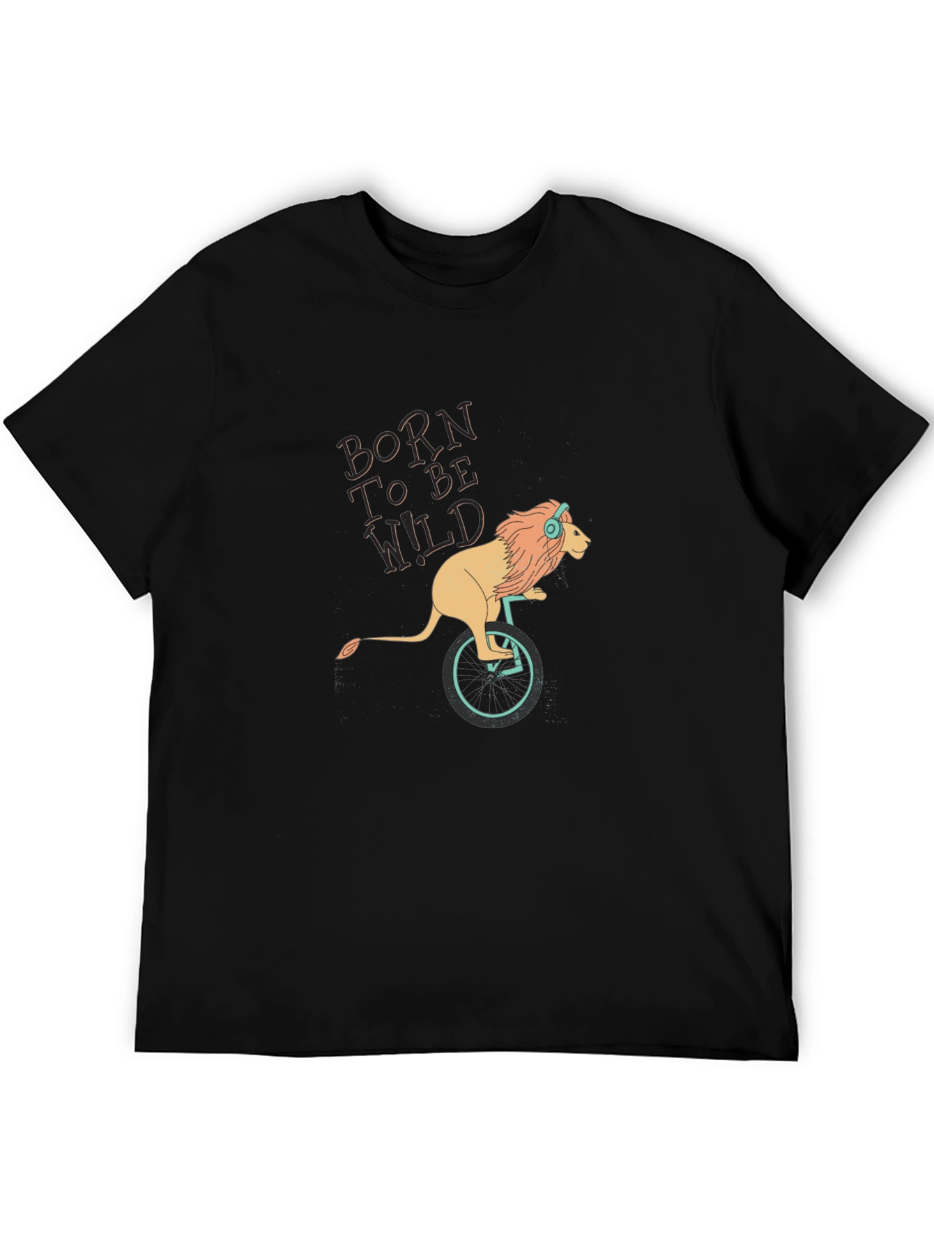 Born To Be Wild Lion Unicycle Graphic T-Shirt