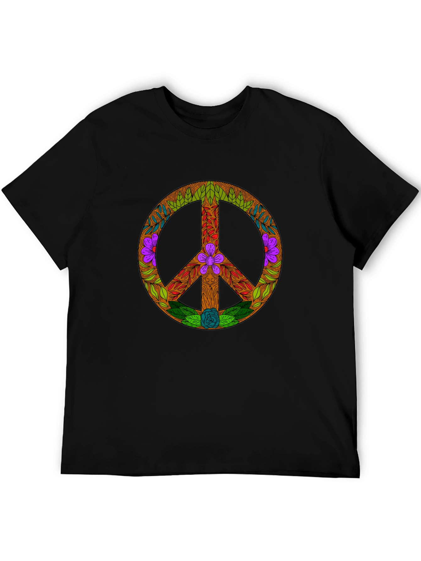 Floral Peace Sign Graphic Tee - Unisex
